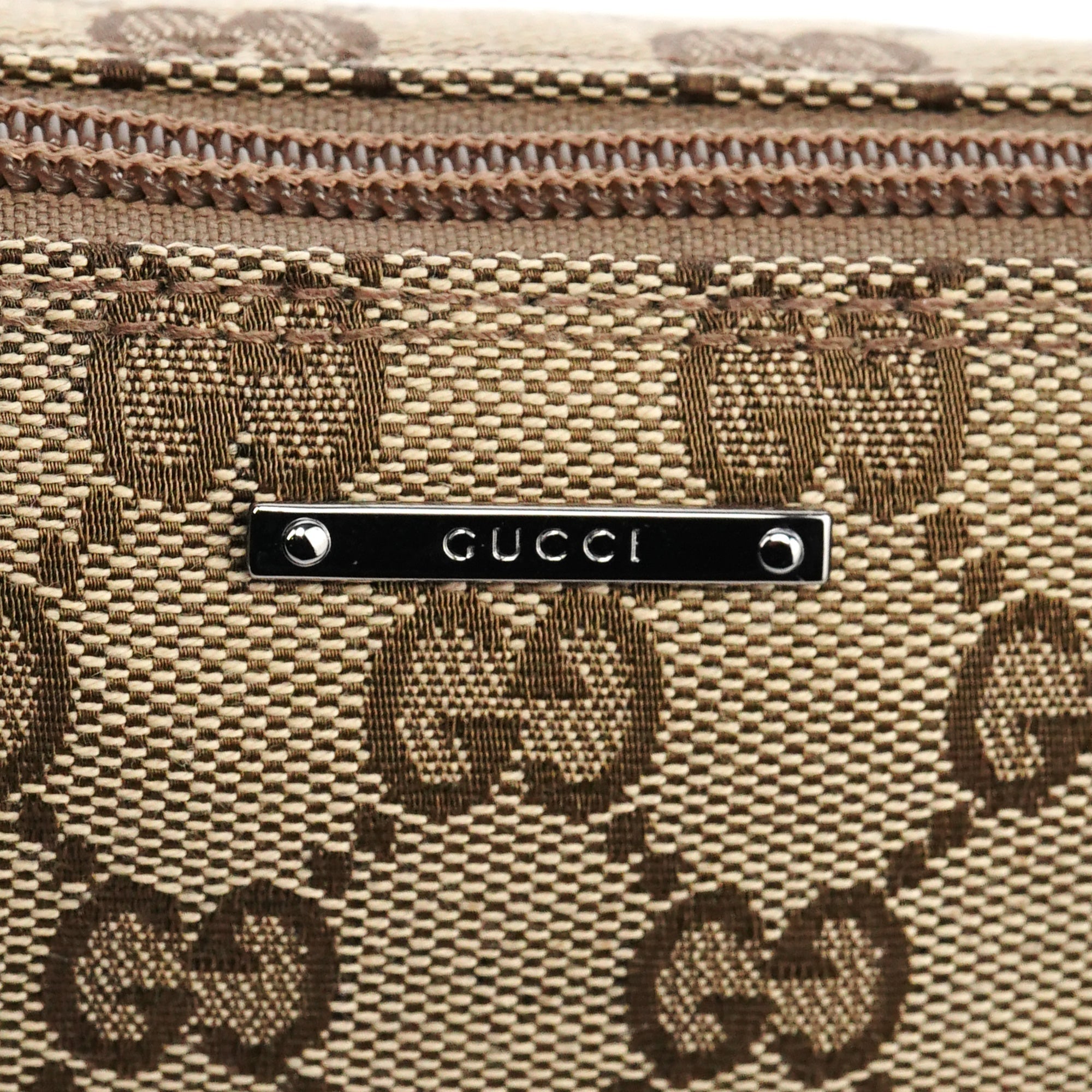 07198 Beige Brown GG Boat Pochette