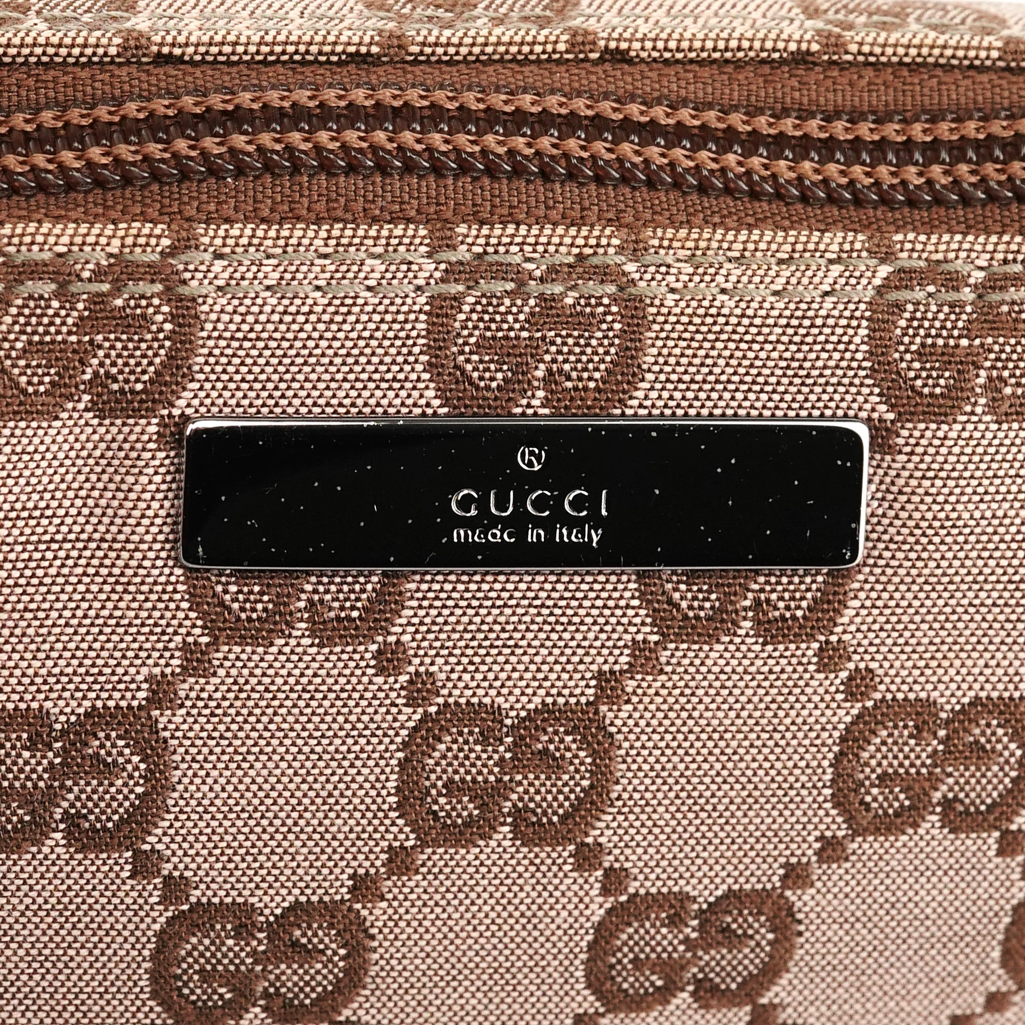 07198 Beige Brown GG Boat Pochette