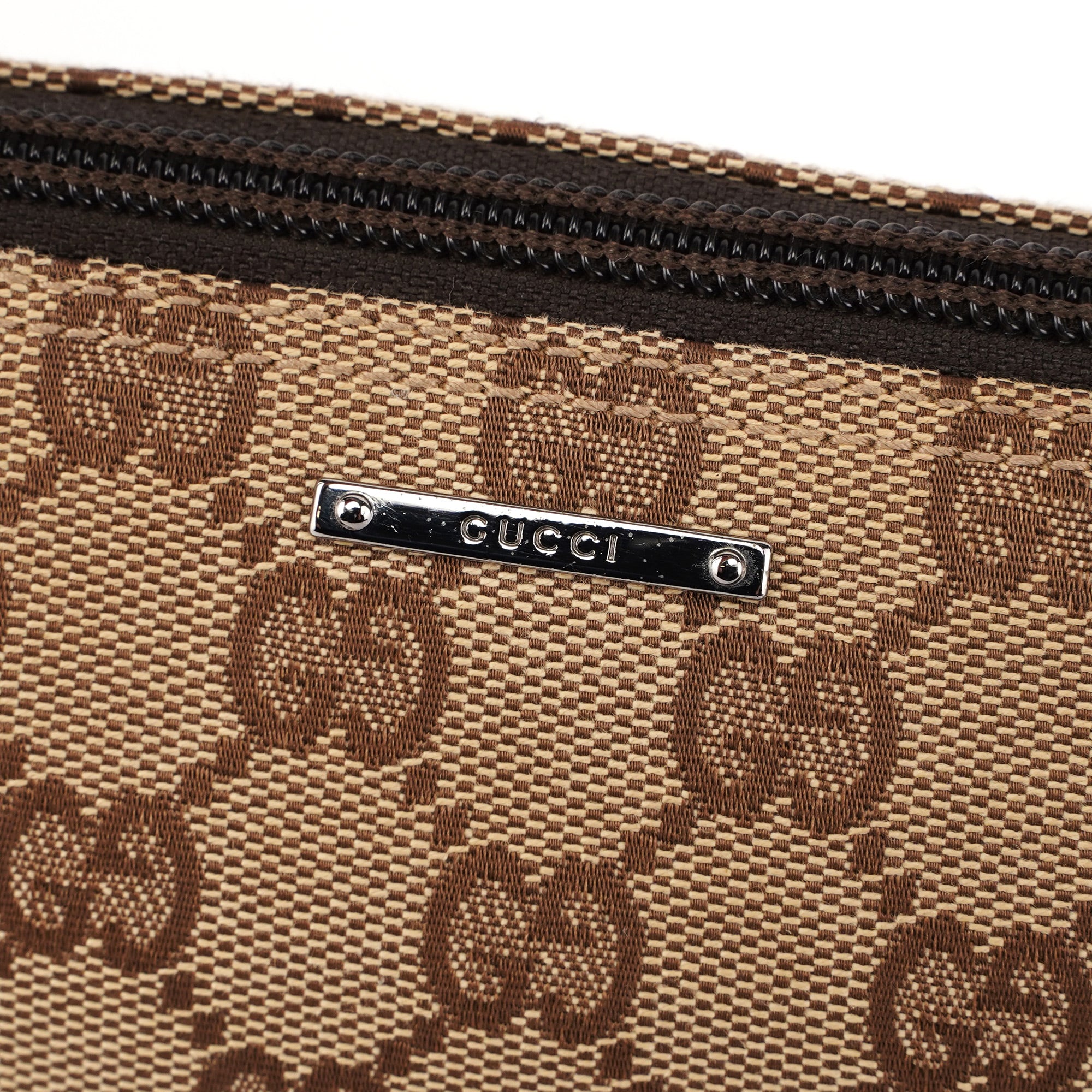 07198 Beige Brown GG Boat Pochette