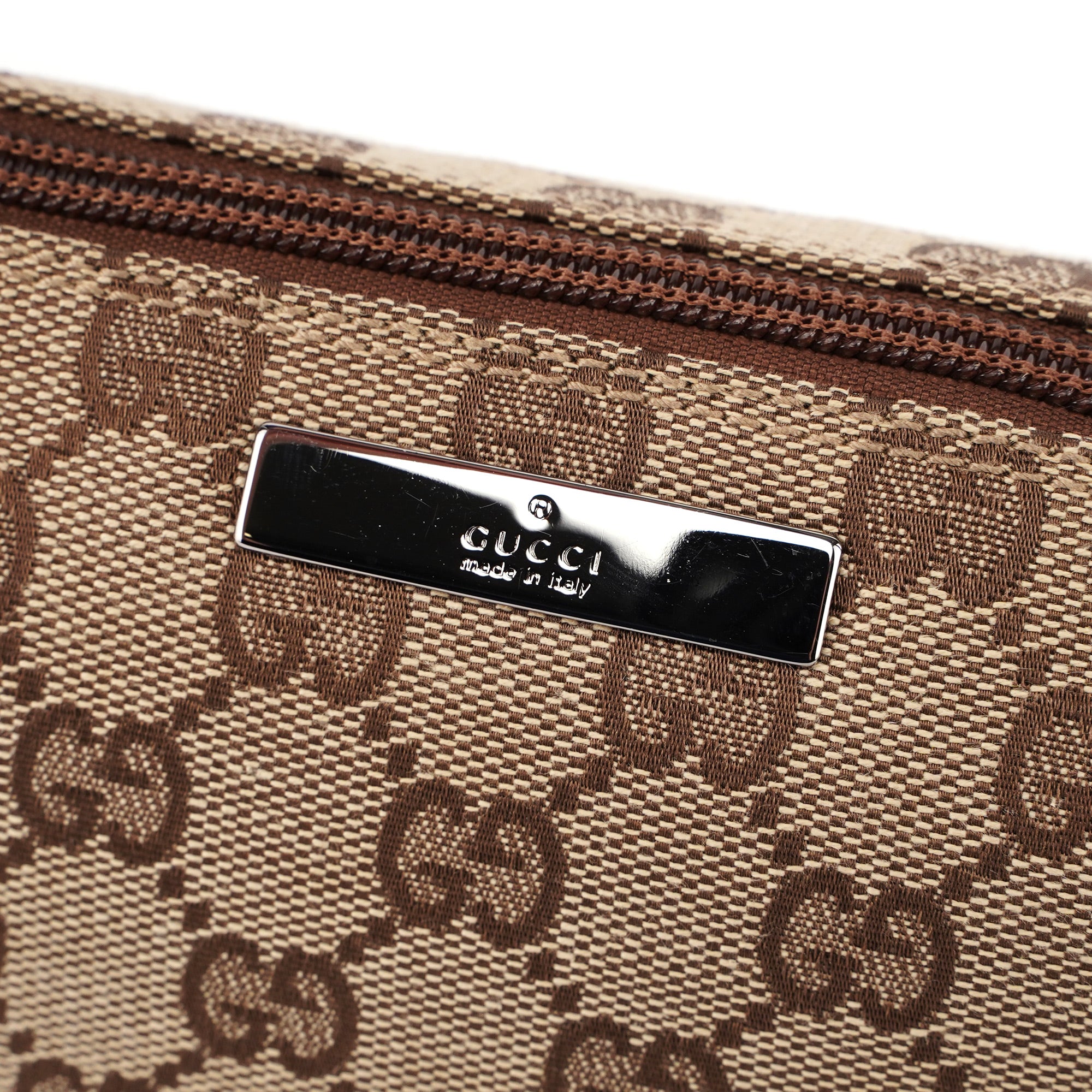07198 Beige Brown GG Boat Pochette