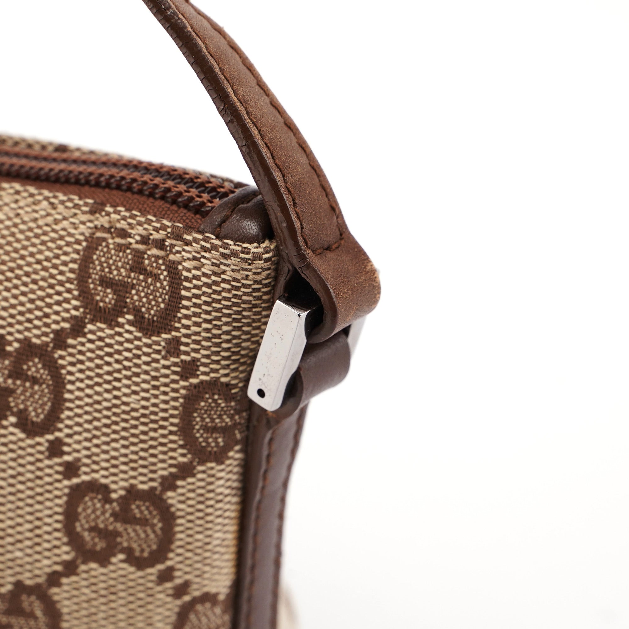 07198 Beige Brown GG Boat Pochette