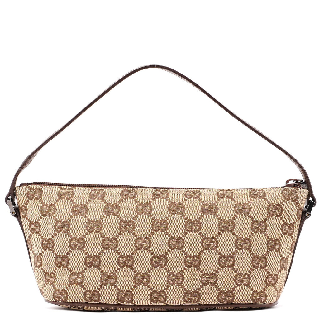 07198 Beige Brown GG Boat Pochette