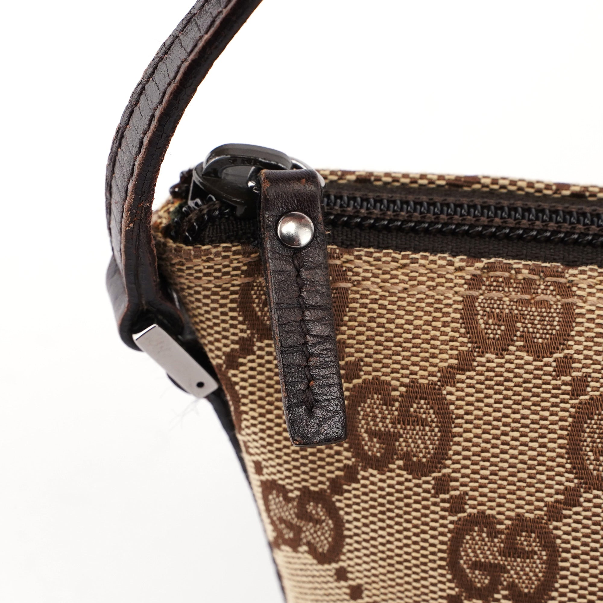 07198 Beige Brown GG Boat Pochette