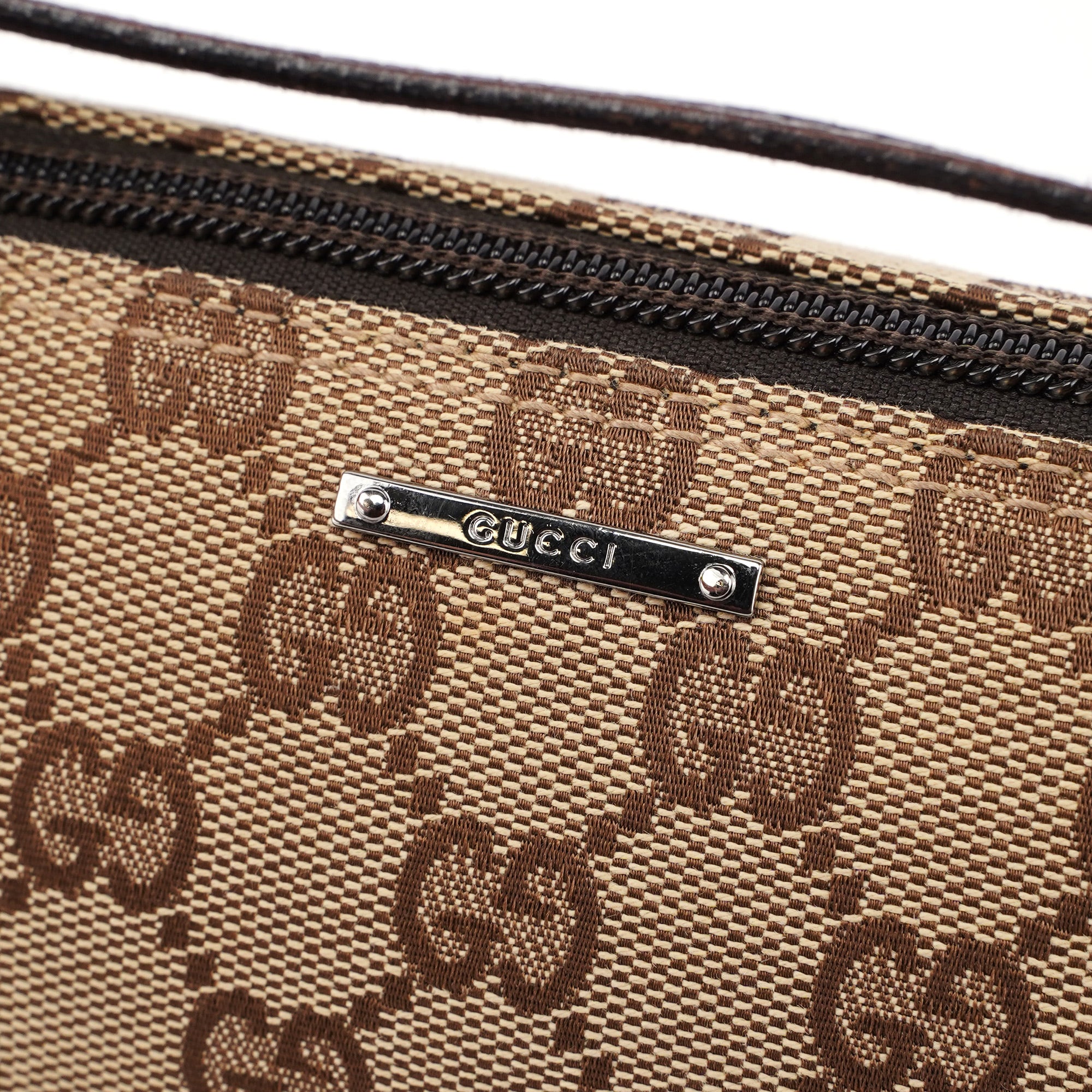 07198 Beige Brown GG Boat Pochette