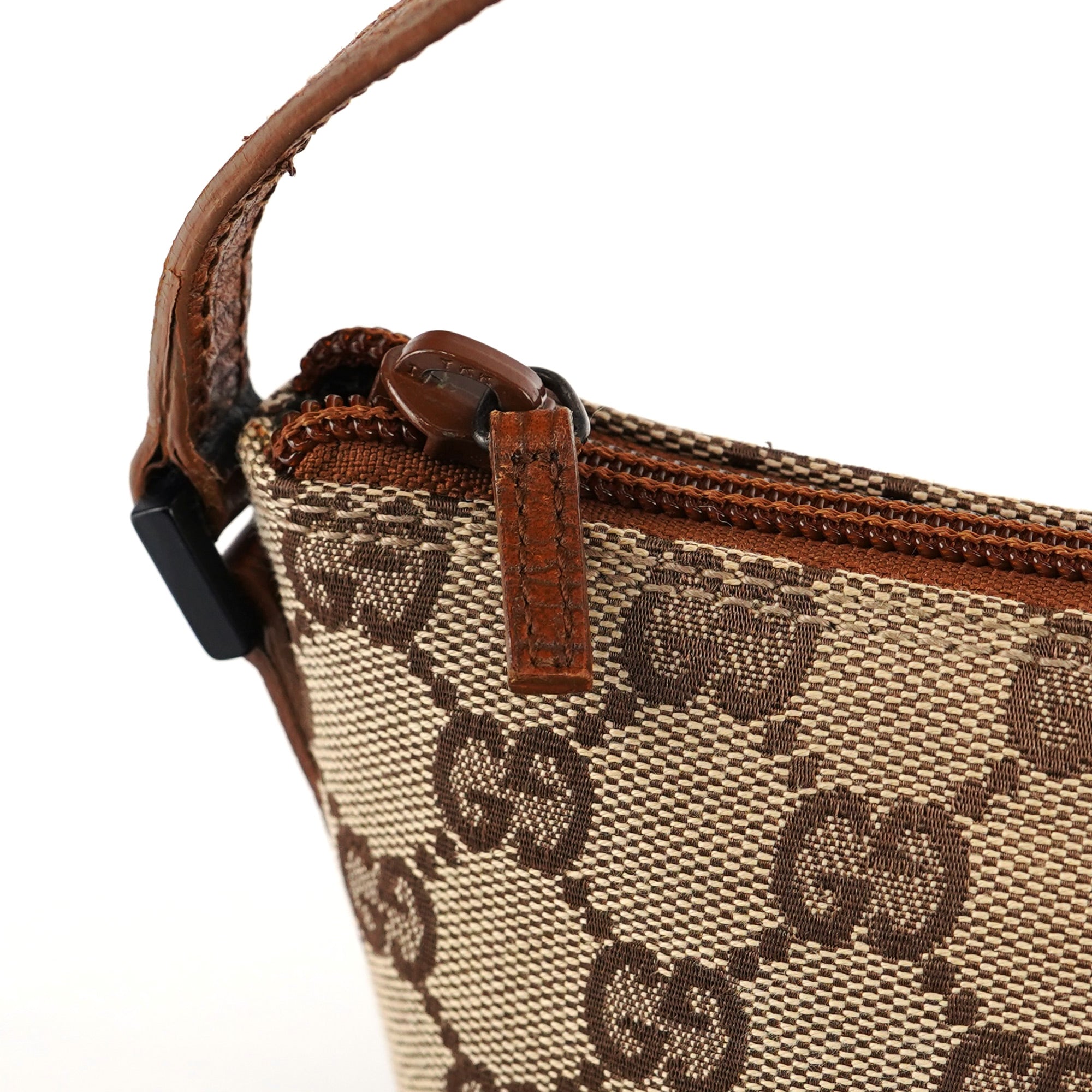 07198 Beige Brown GG Boat Pochette