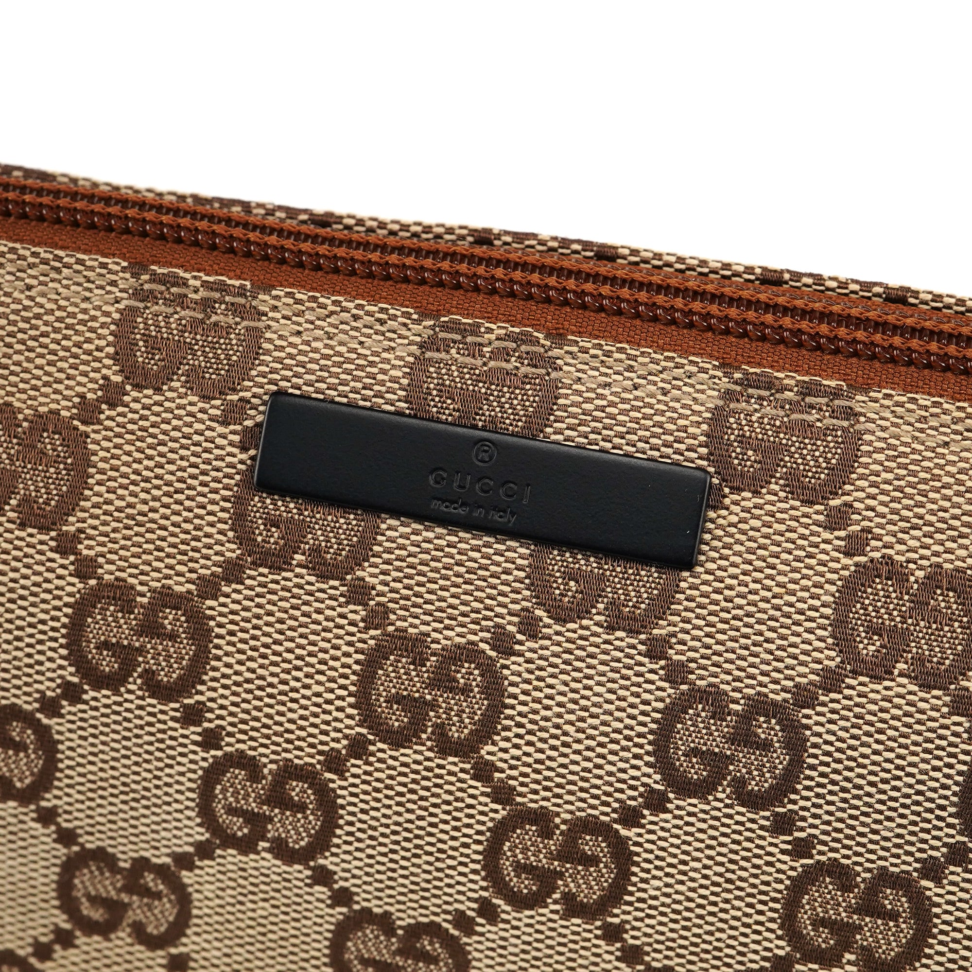 07198 Beige Brown GG Boat Pochette