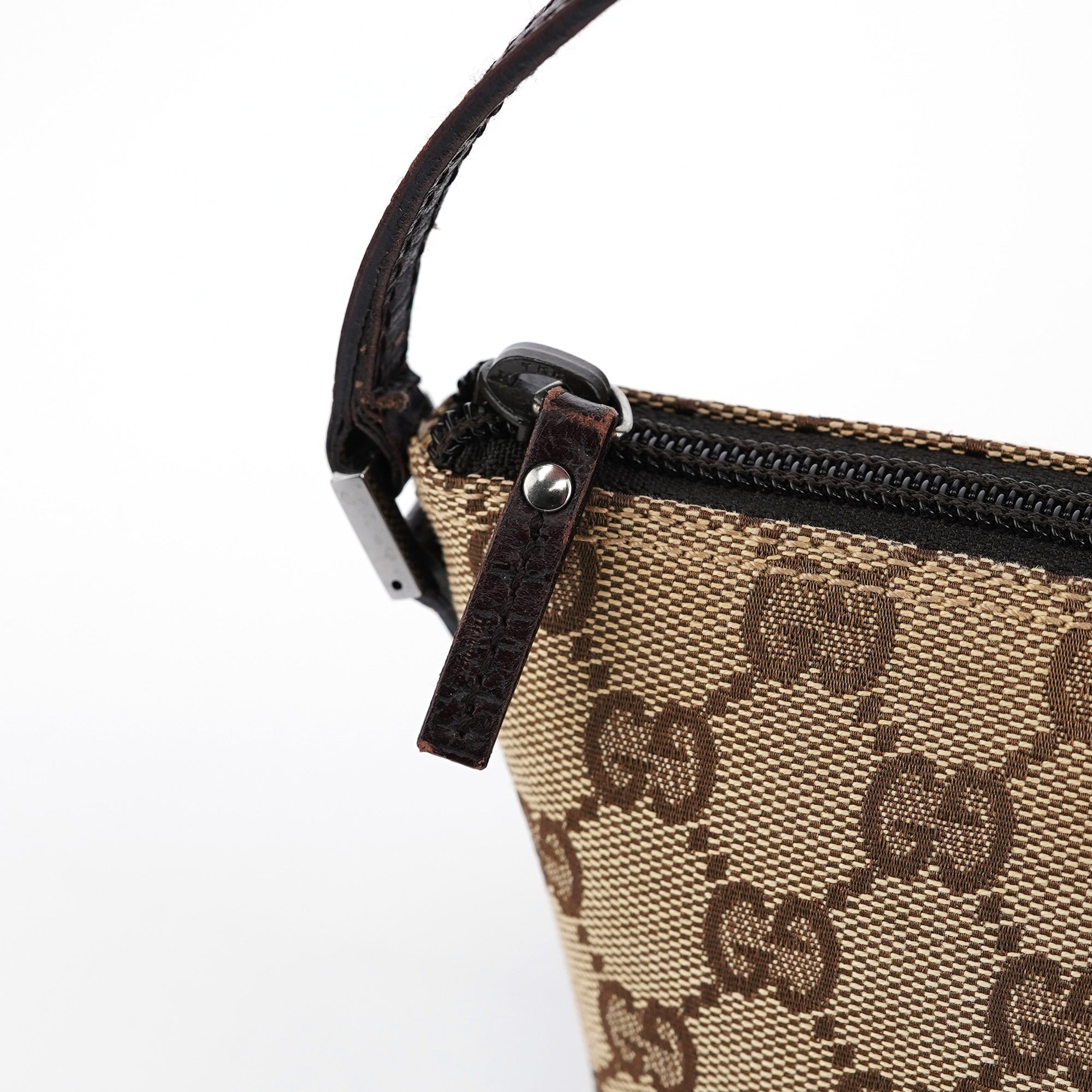 07198 Beige Brown GG Boat Pochette