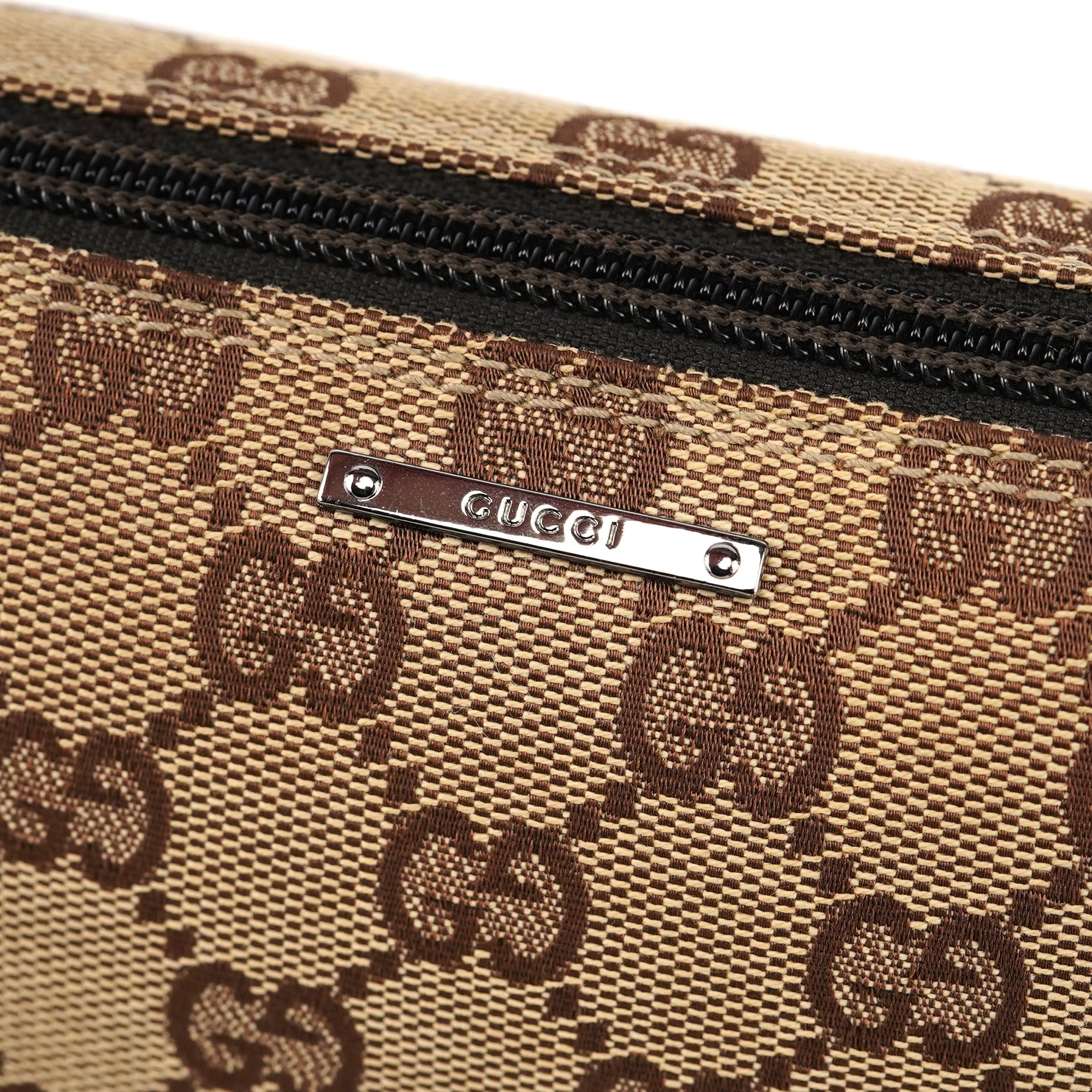 07198 Beige Brown GG Boat Pochette
