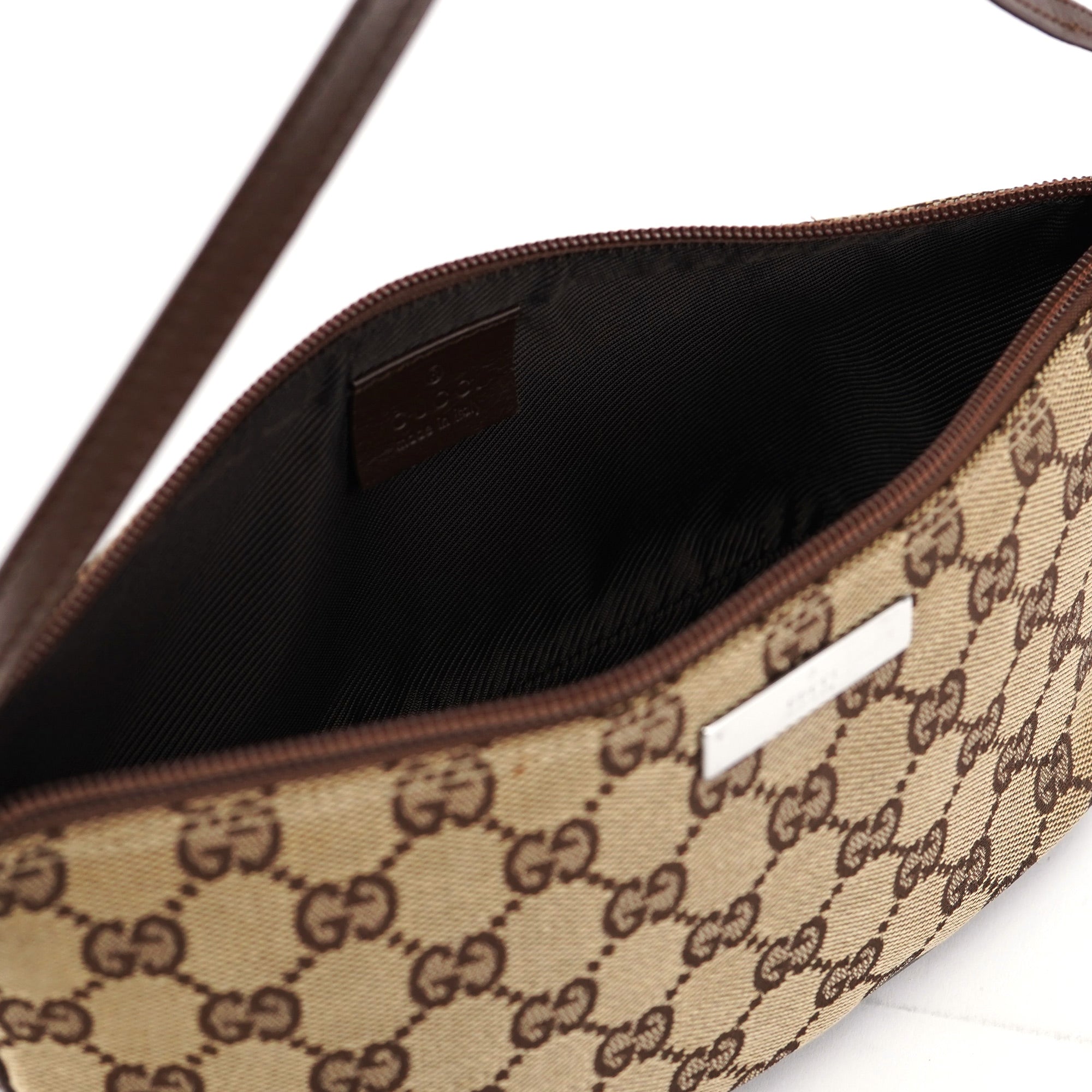 07198 Beige Brown GG Boat Pochette