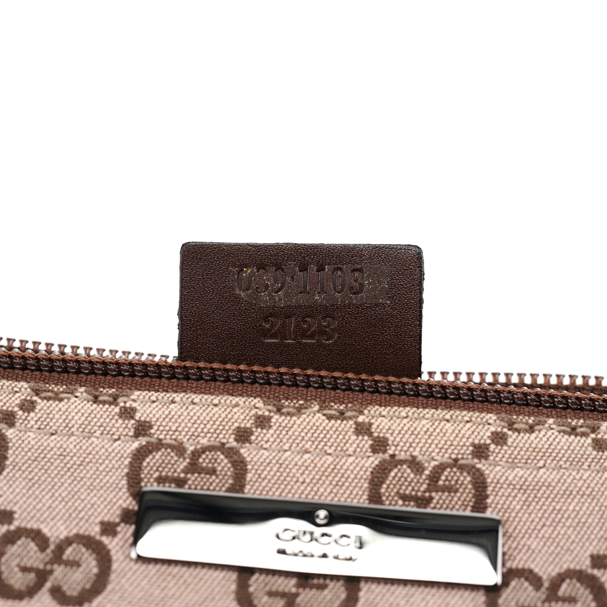 07198 Beige Brown GG Boat Pochette