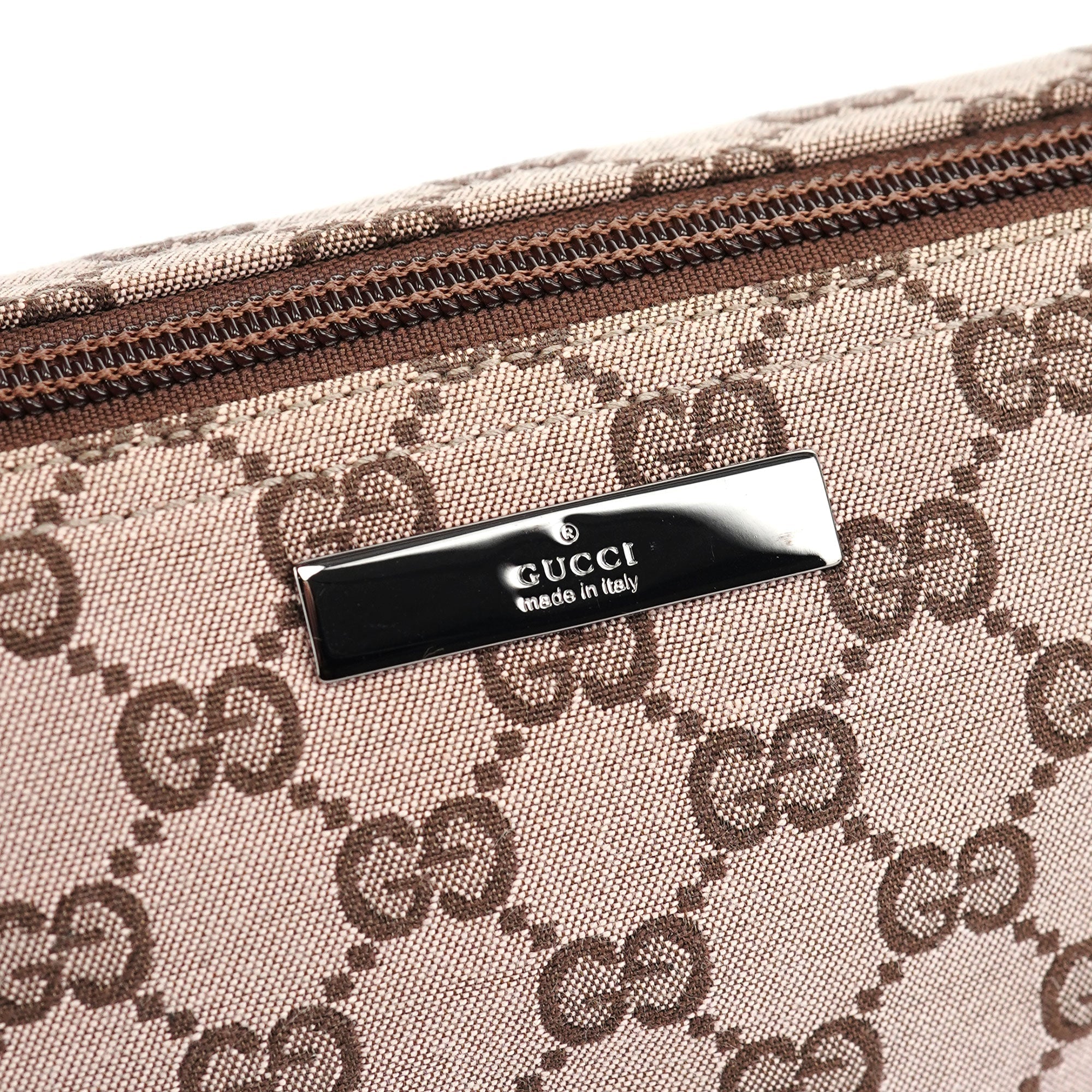 07198 Beige Brown GG Boat Pochette