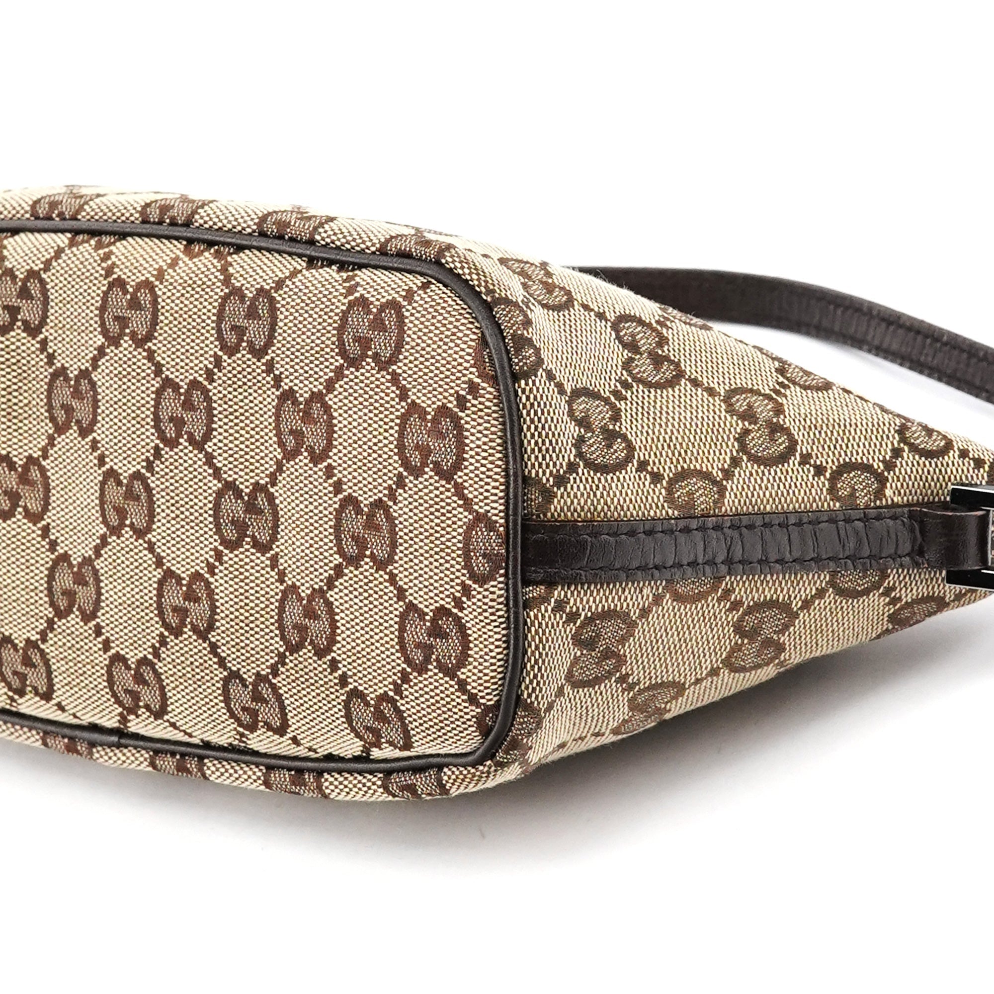 07198 Beige Brown GG Boat Pochette Bag