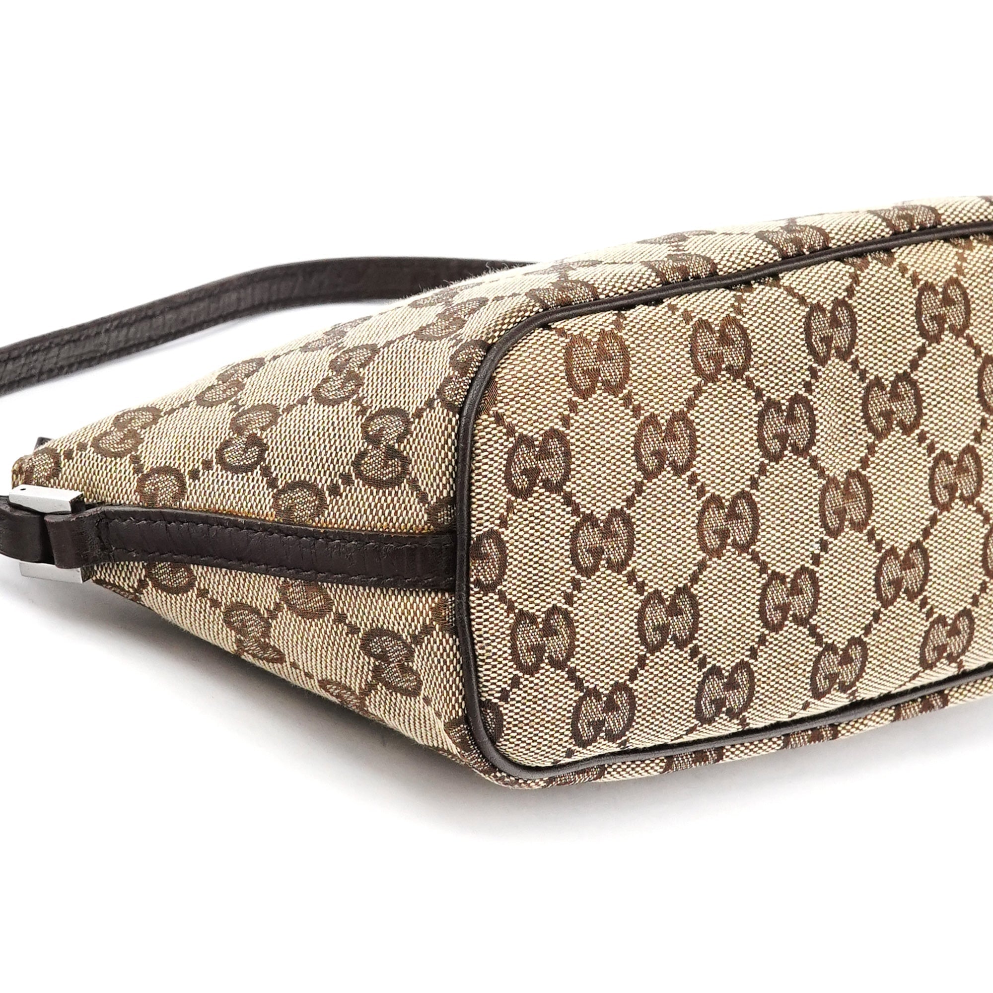 07198 Beige Brown GG Boat Pochette Bag