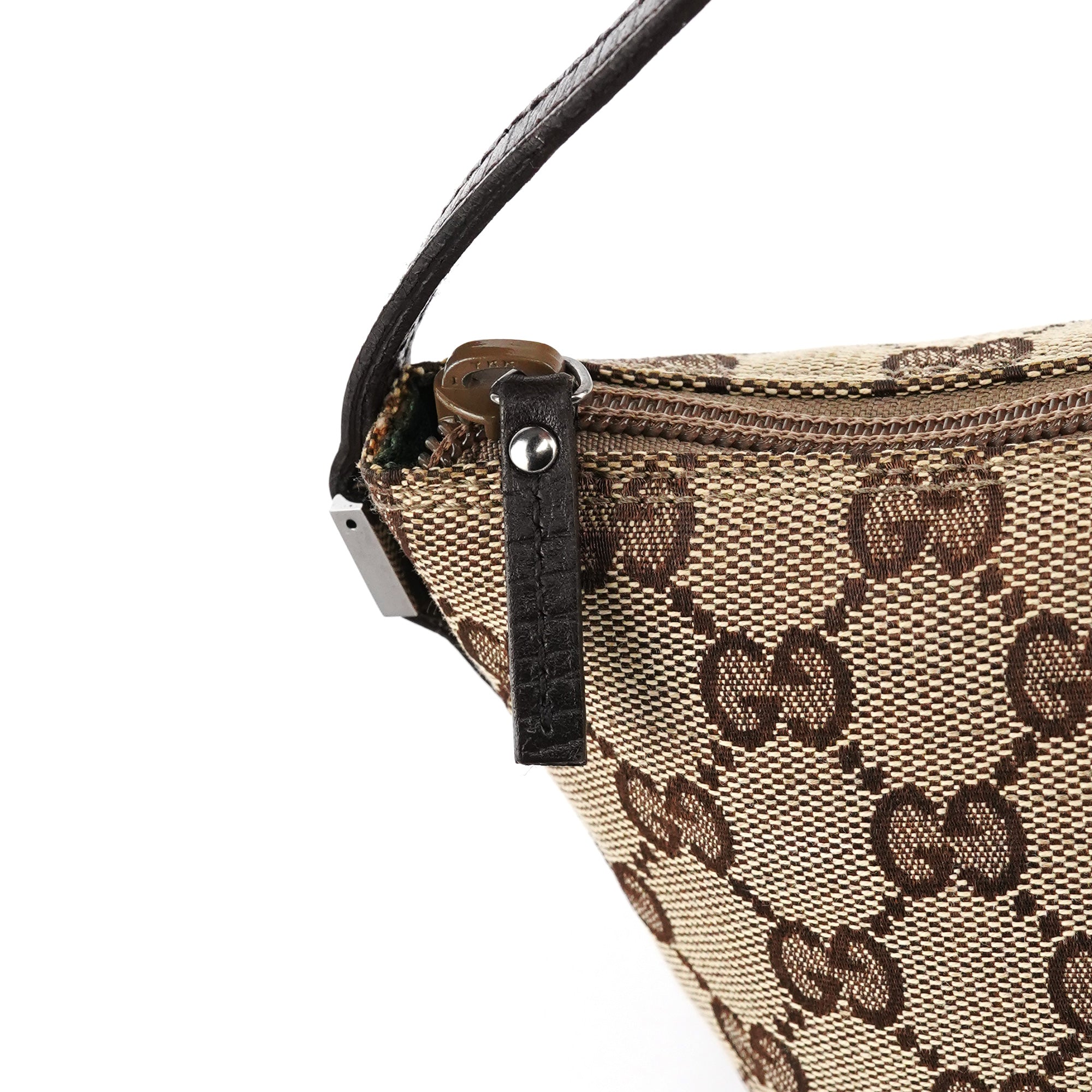 07198 Beige Brown GG Boat Pochette Bag