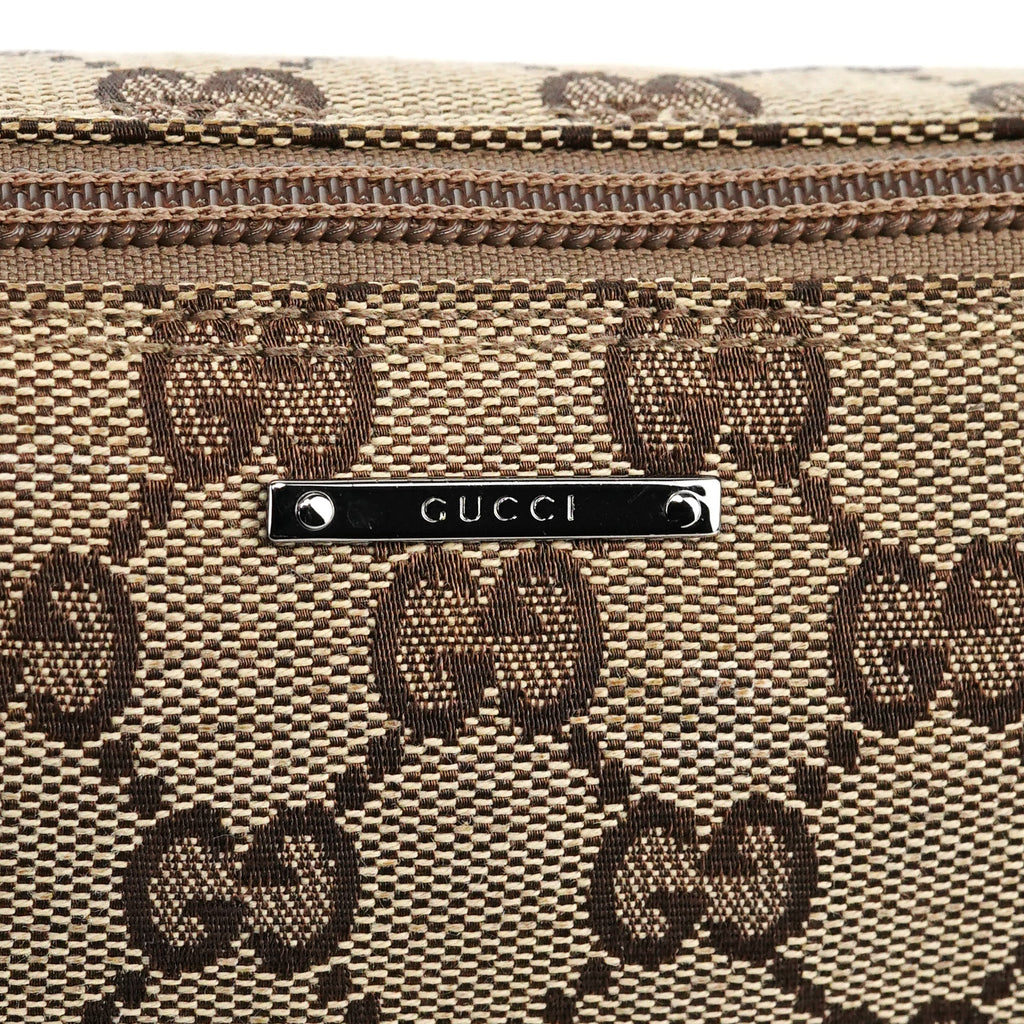 07198 Beige Brown GG Boat Pochette Bag