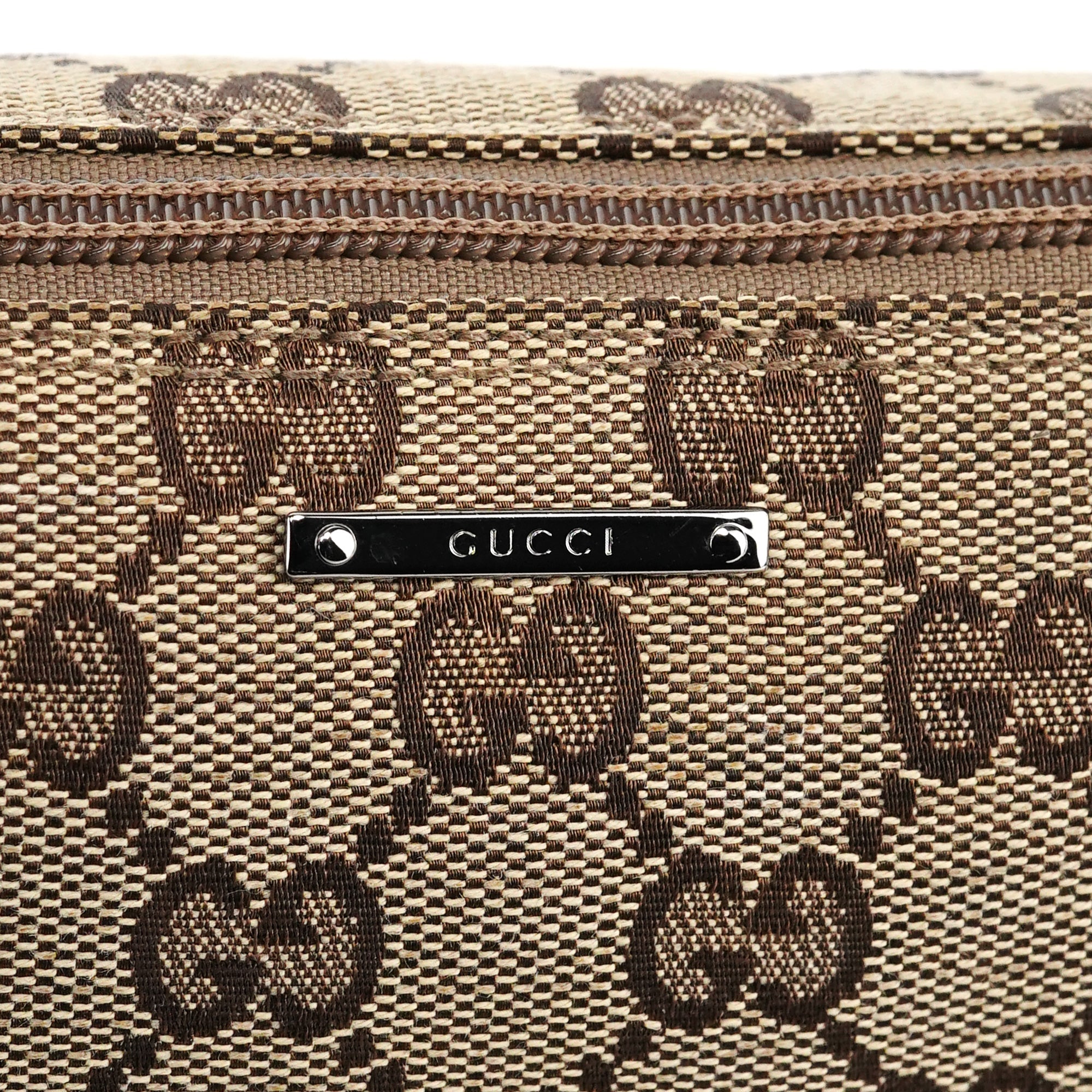 07198 Beige Brown GG Boat Pochette Bag