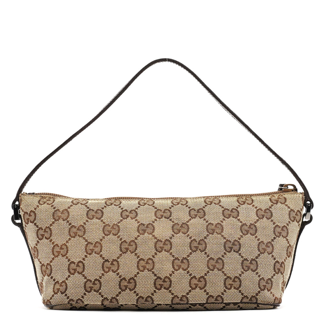 07198 Beige Brown GG Boat Pochette Bag