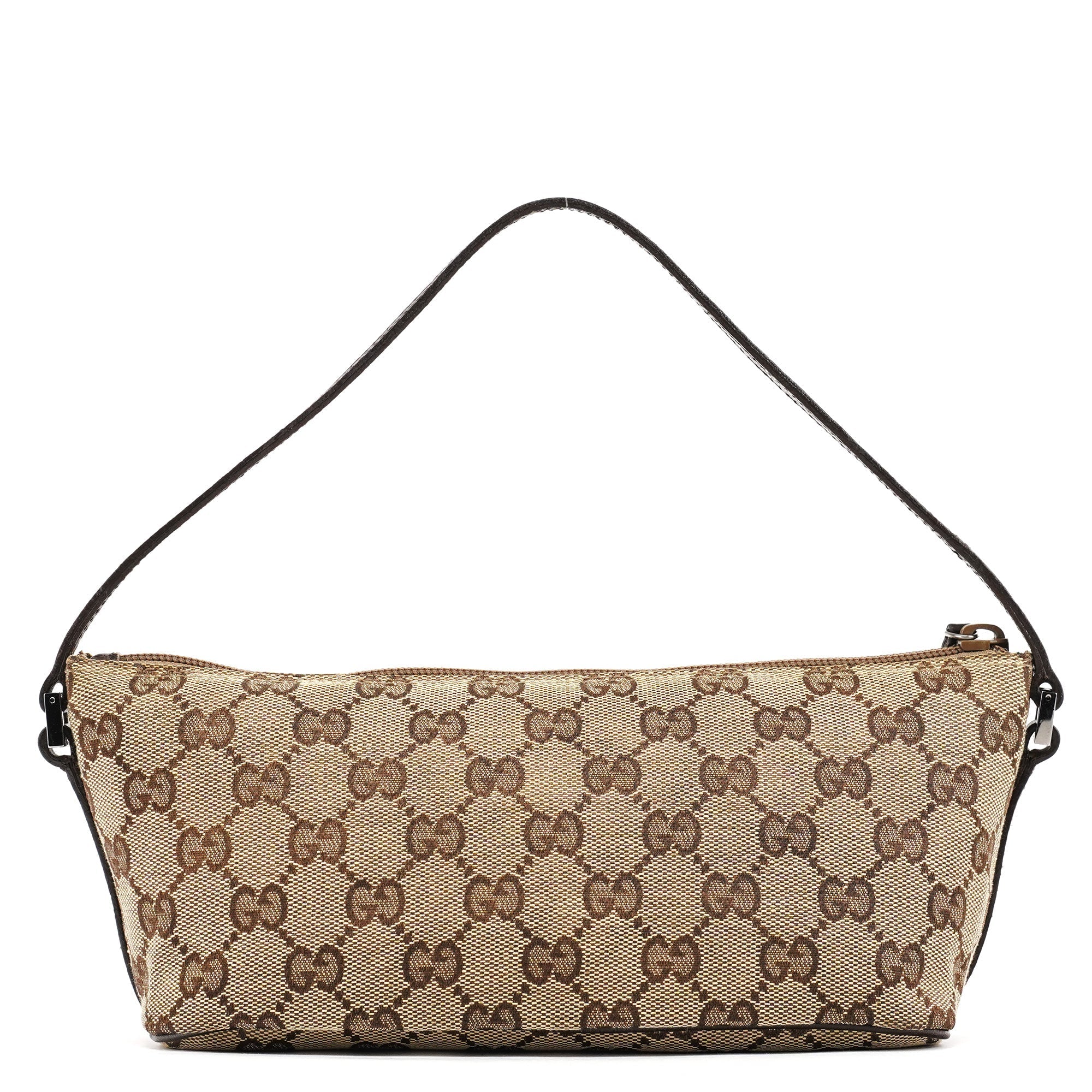 07198 Beige Brown GG Boat Pochette Bag