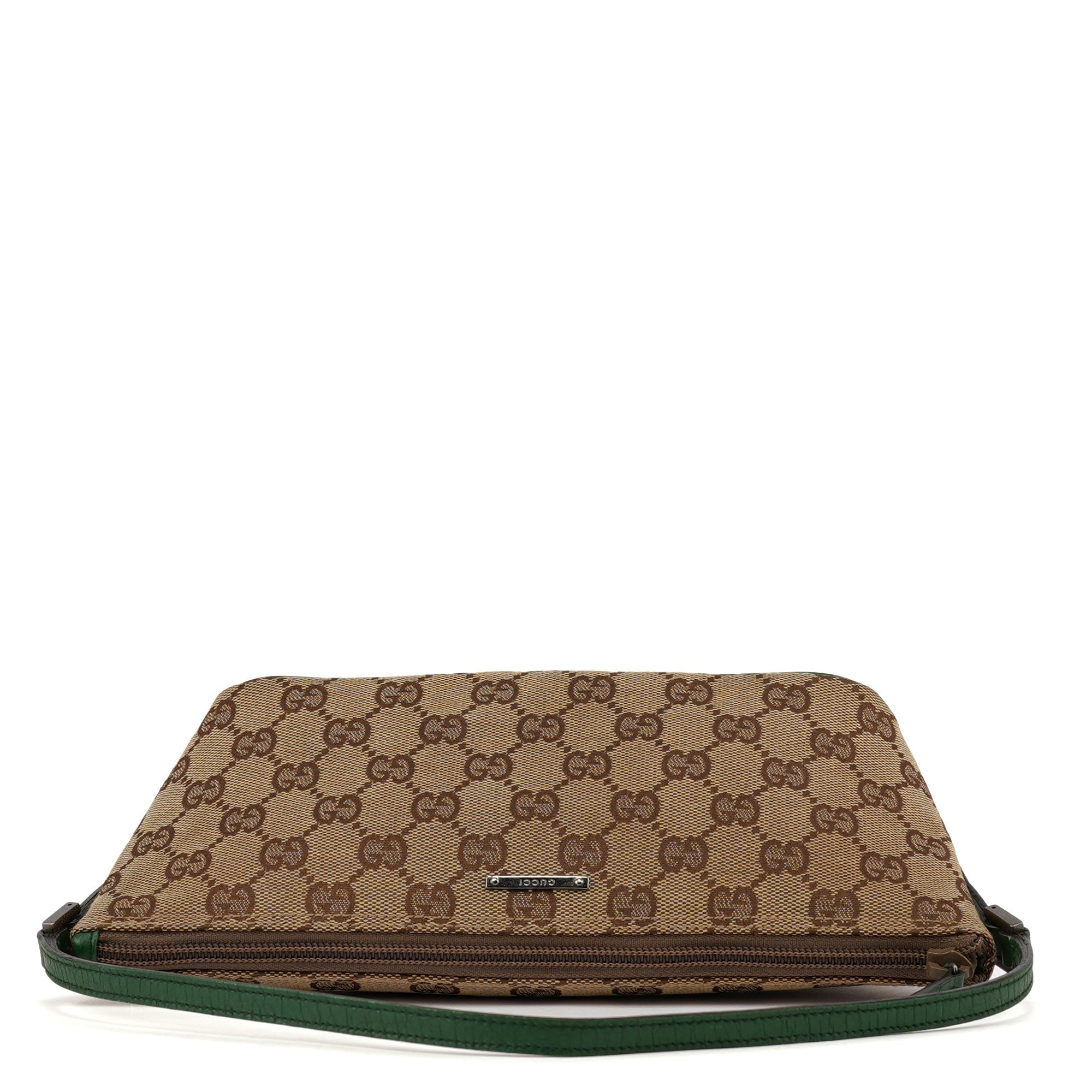 07198 Beige Green GG Boat Pochette