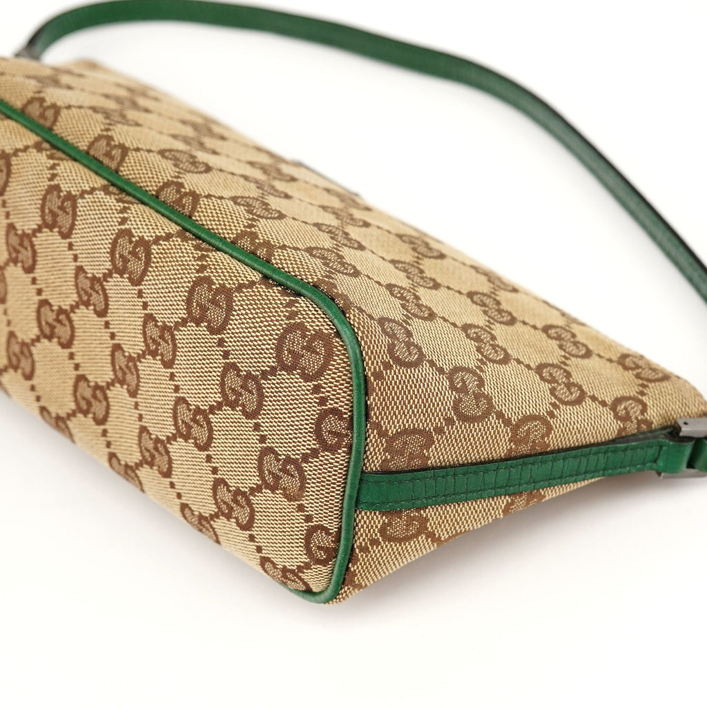 07198 Beige Green GG Boat Pochette