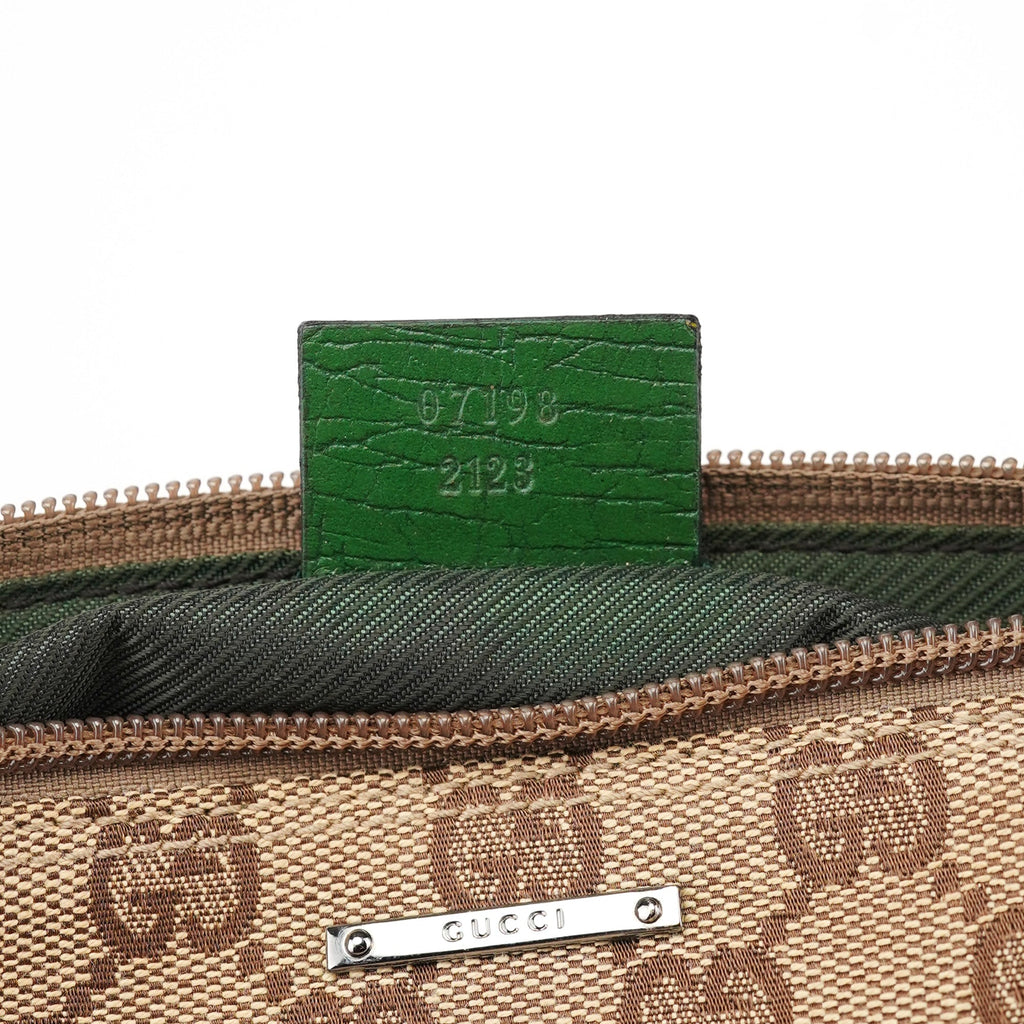 07198 Beige Green GG Boat Pochette