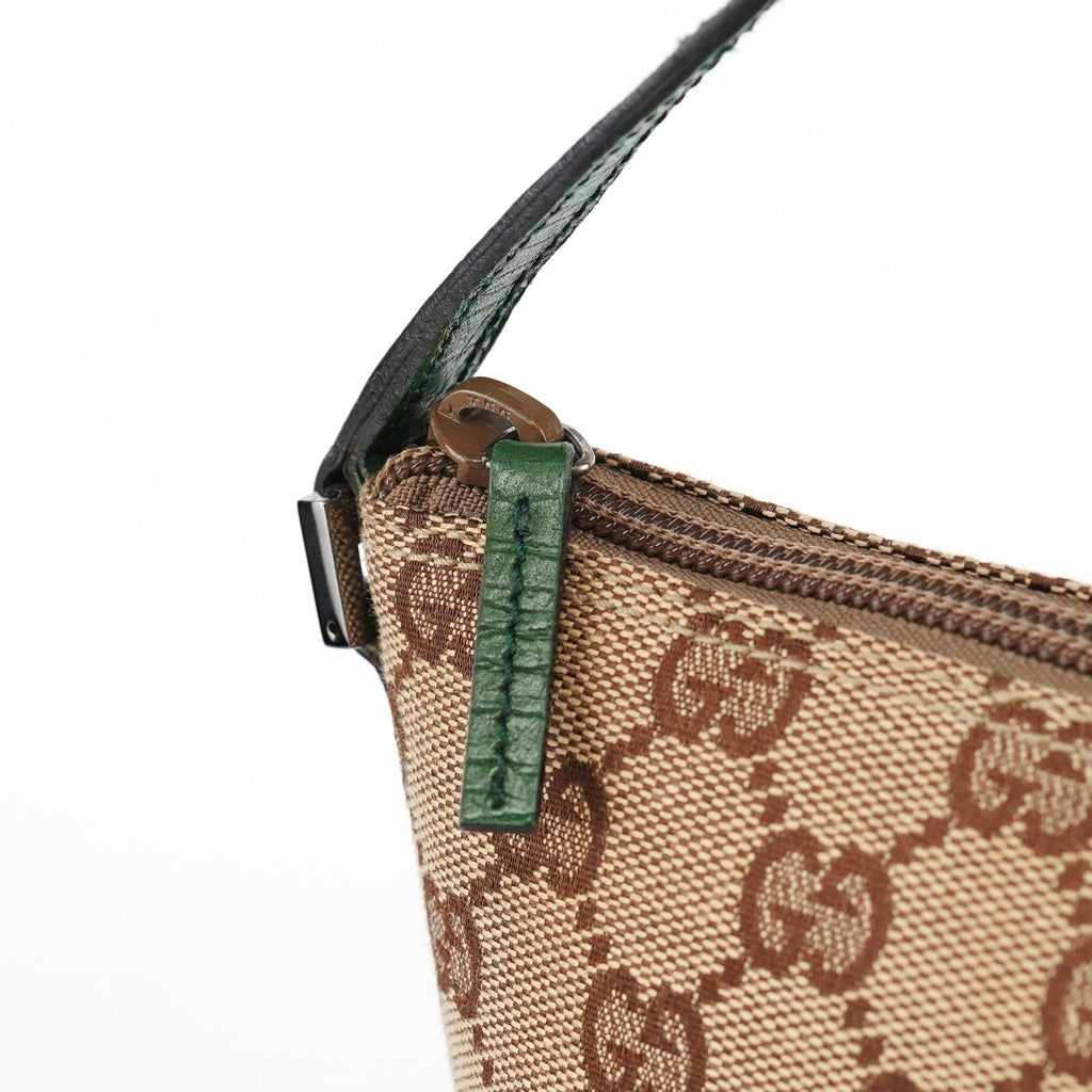07198 Beige Green GG Boat Pochette