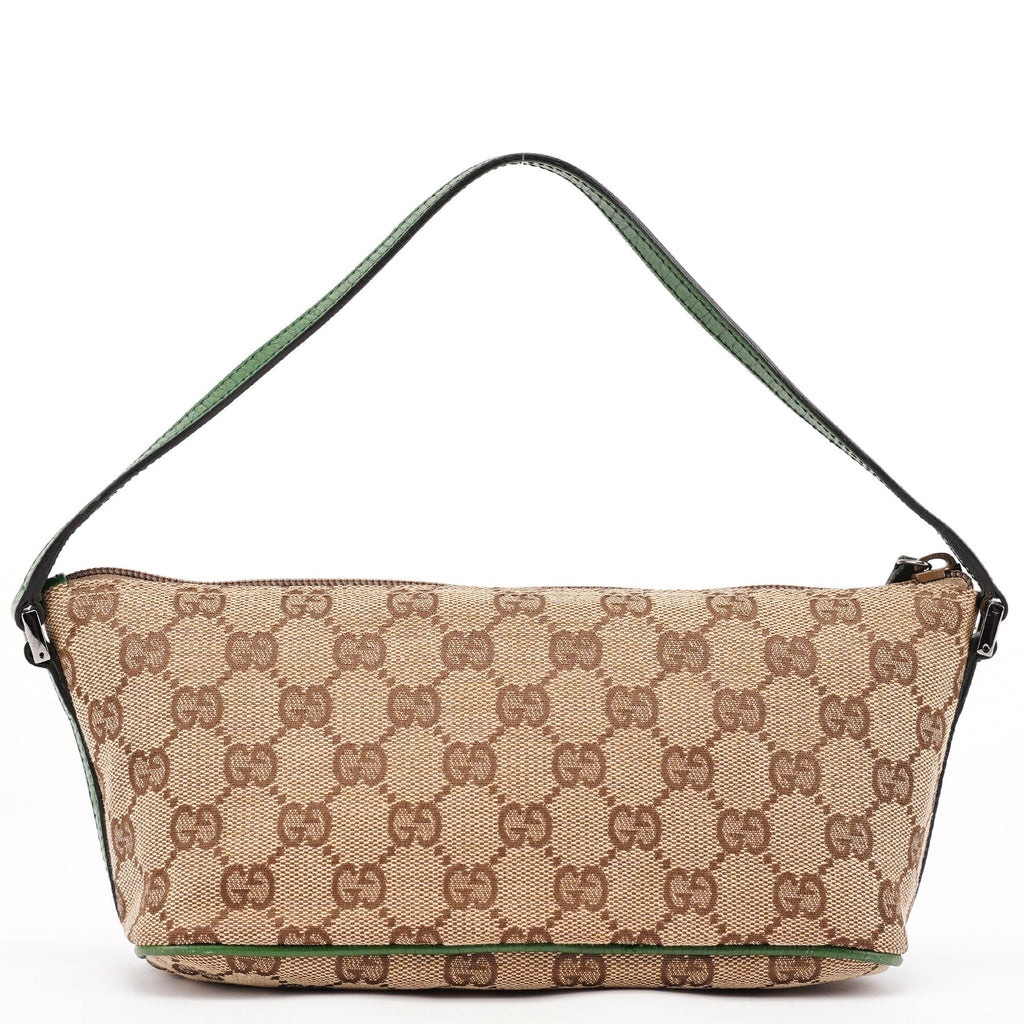 07198 Beige Green GG Boat Pochette