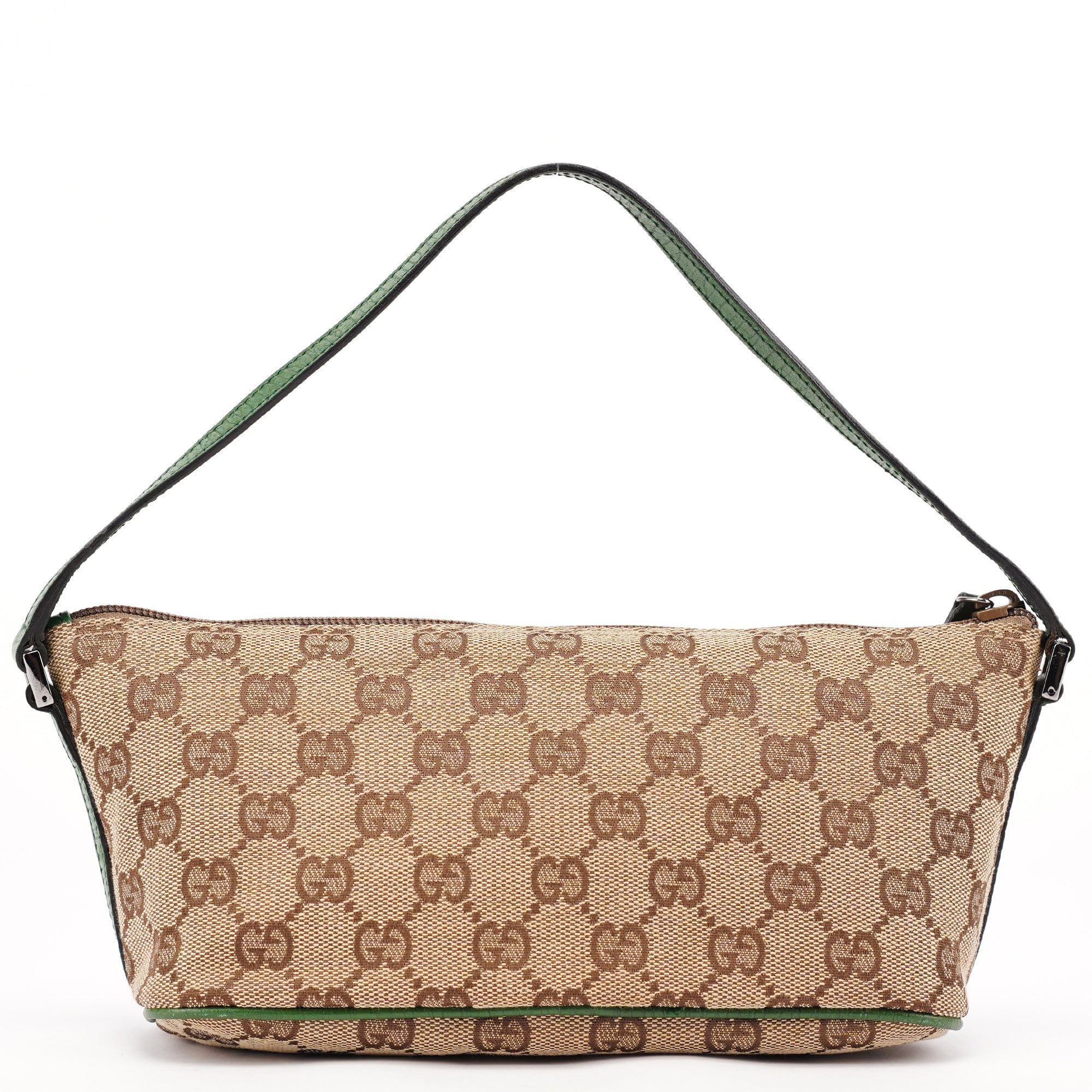 07198 Beige Green GG Boat Pochette