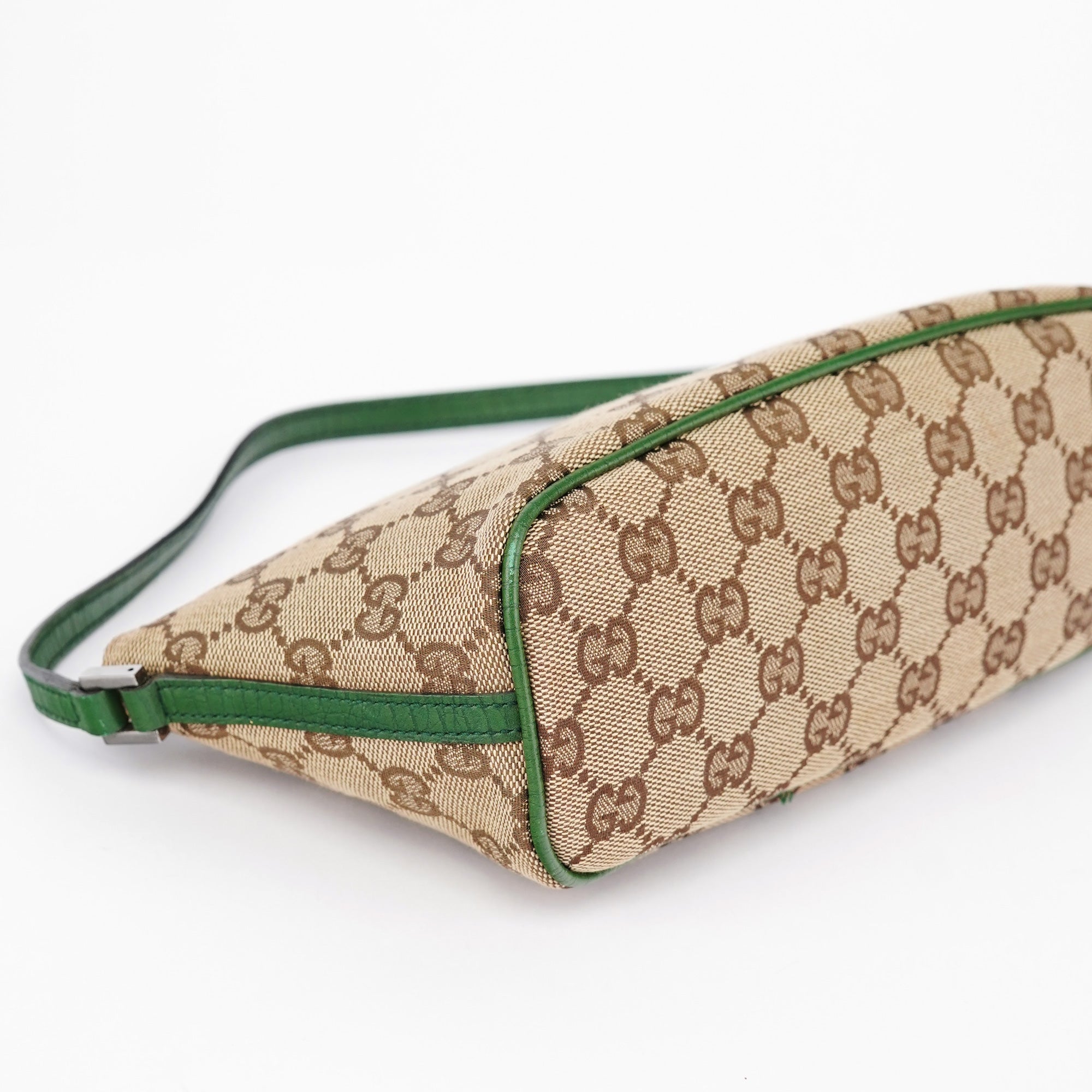 07198 Beige Green GG Boat Pochette