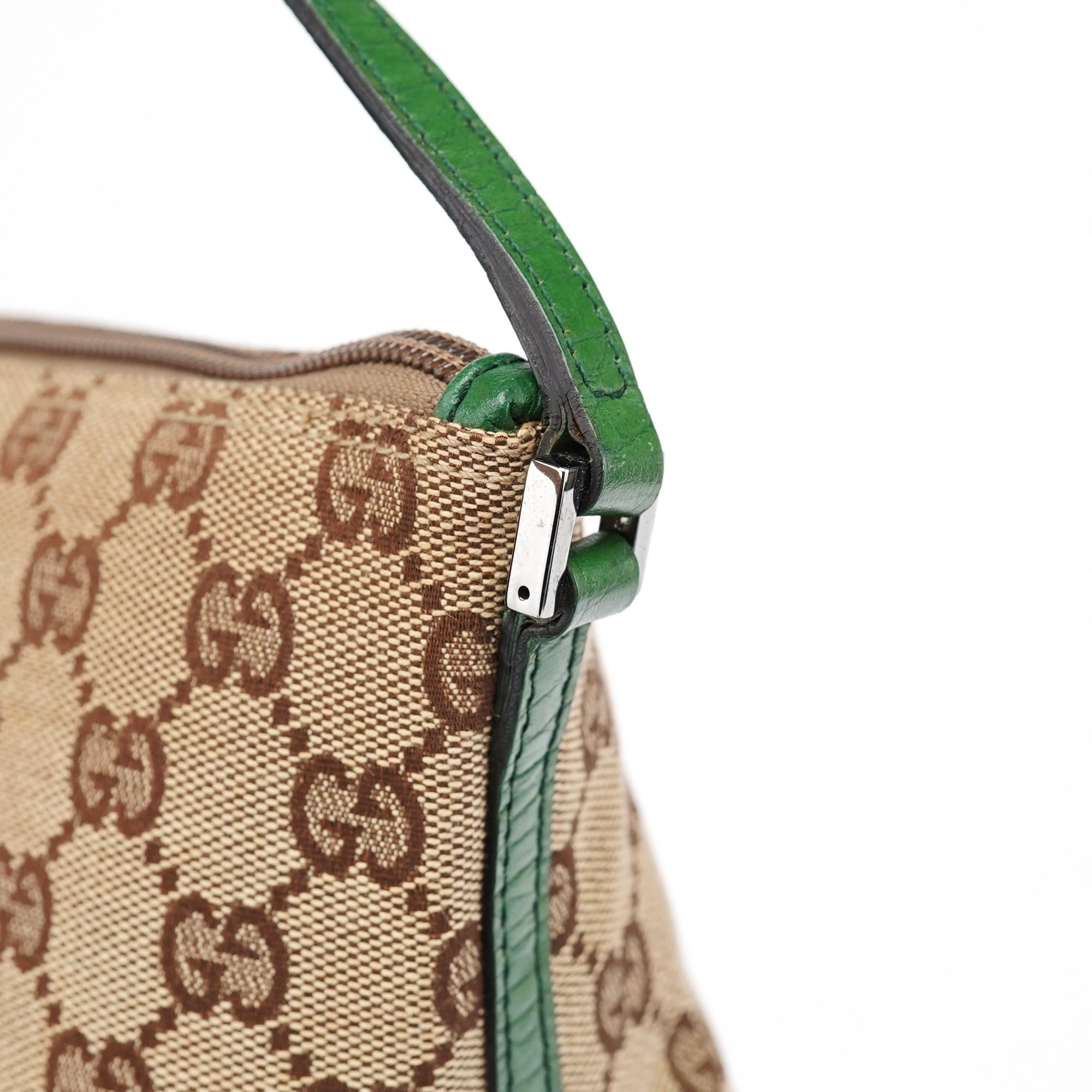 07198 Beige Green GG Boat Pochette
