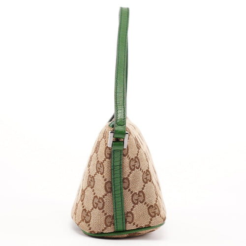 07198 Beige Green GG Boat Pochette