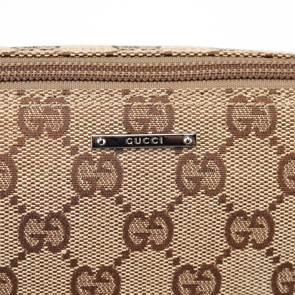 07198 Beige Green GG Boat Pochette