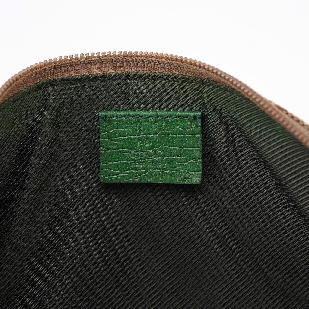 07198 Beige Green GG Boat Pochette