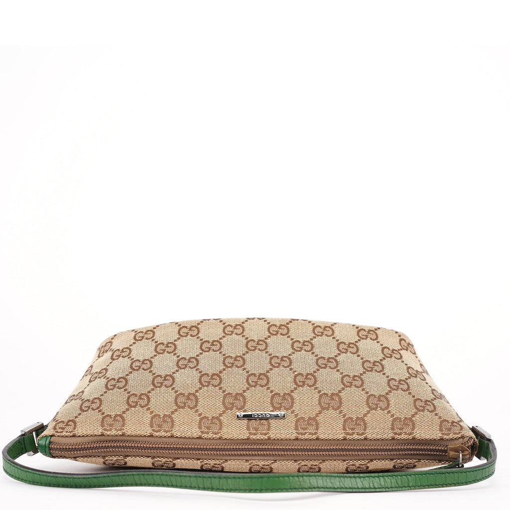 07198 Beige Green GG Boat Pochette