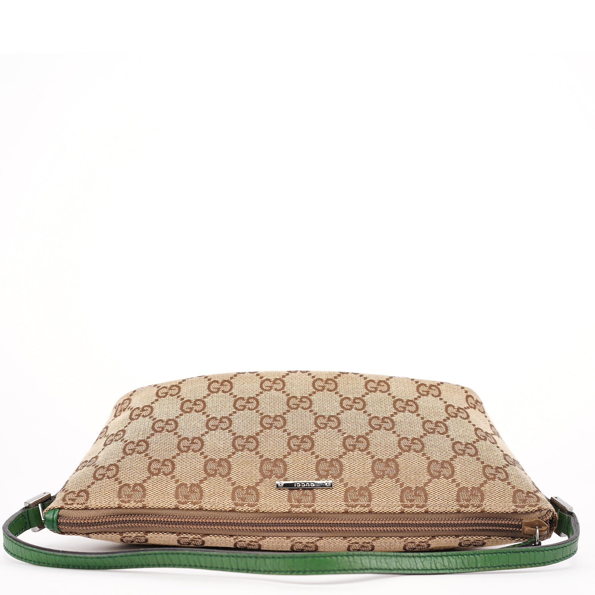07198 Beige Green GG Boat Pochette