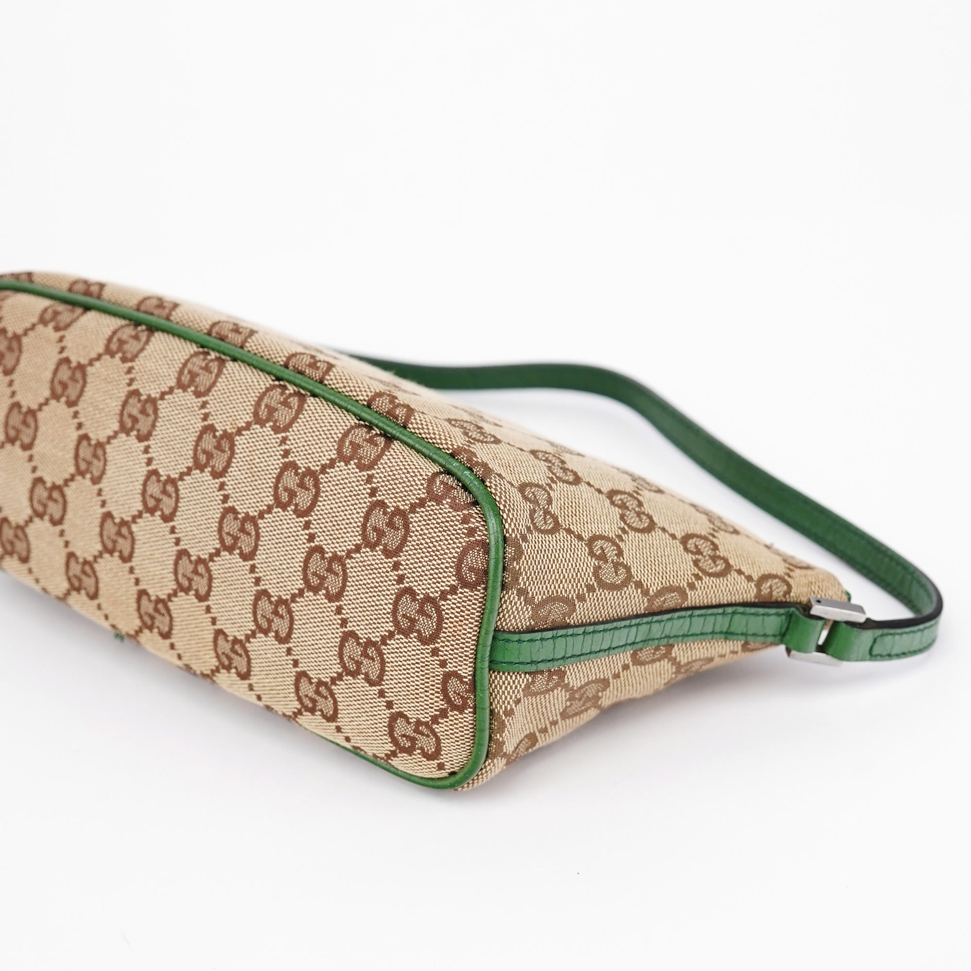 07198 Beige Green GG Boat Pochette