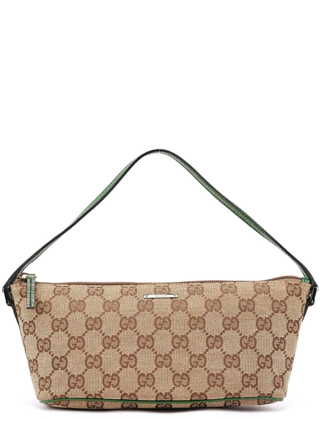 07198 Beige Green GG Boat Pochette