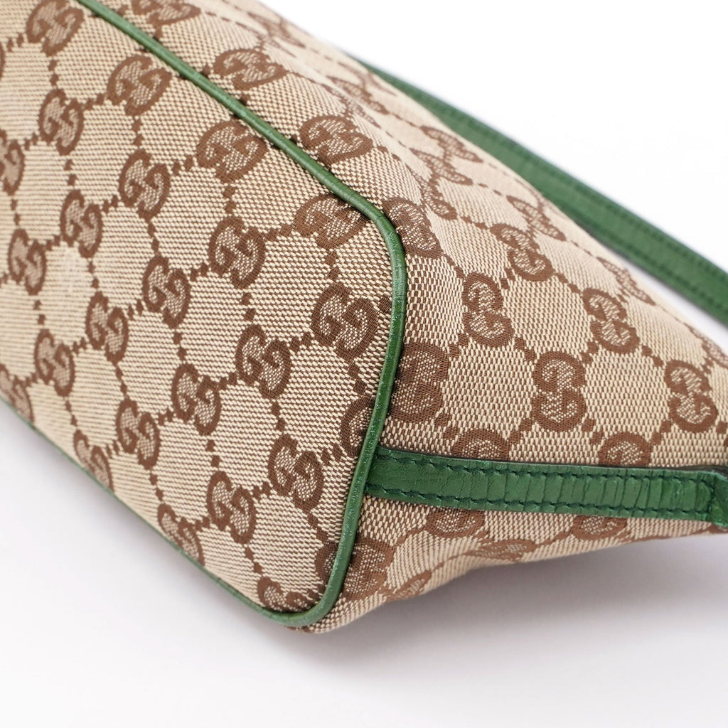 07198 Beige Green GG Boat Pochette
