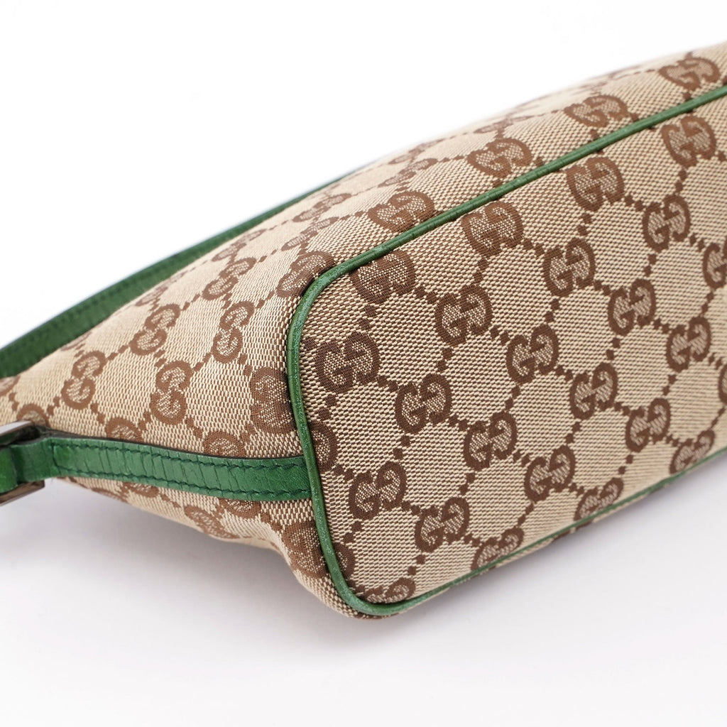 07198 Beige Green GG Boat Pochette