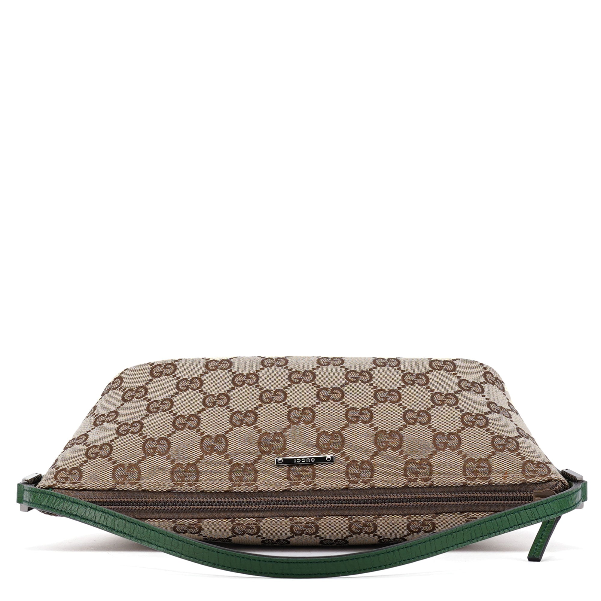 07198 Beige Green GG Boat Pochette