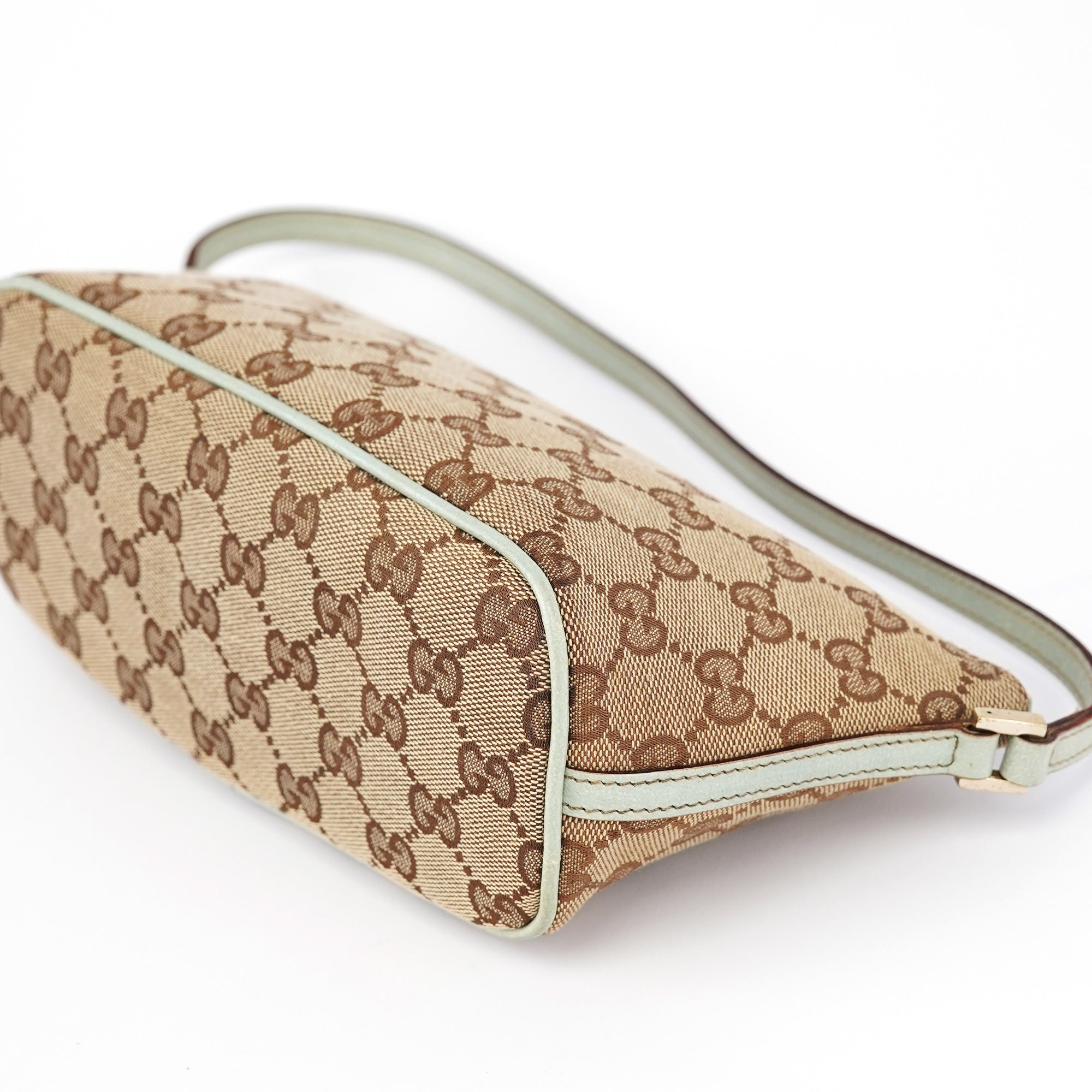 07198 Beige Light Blue GG Boat Pochette