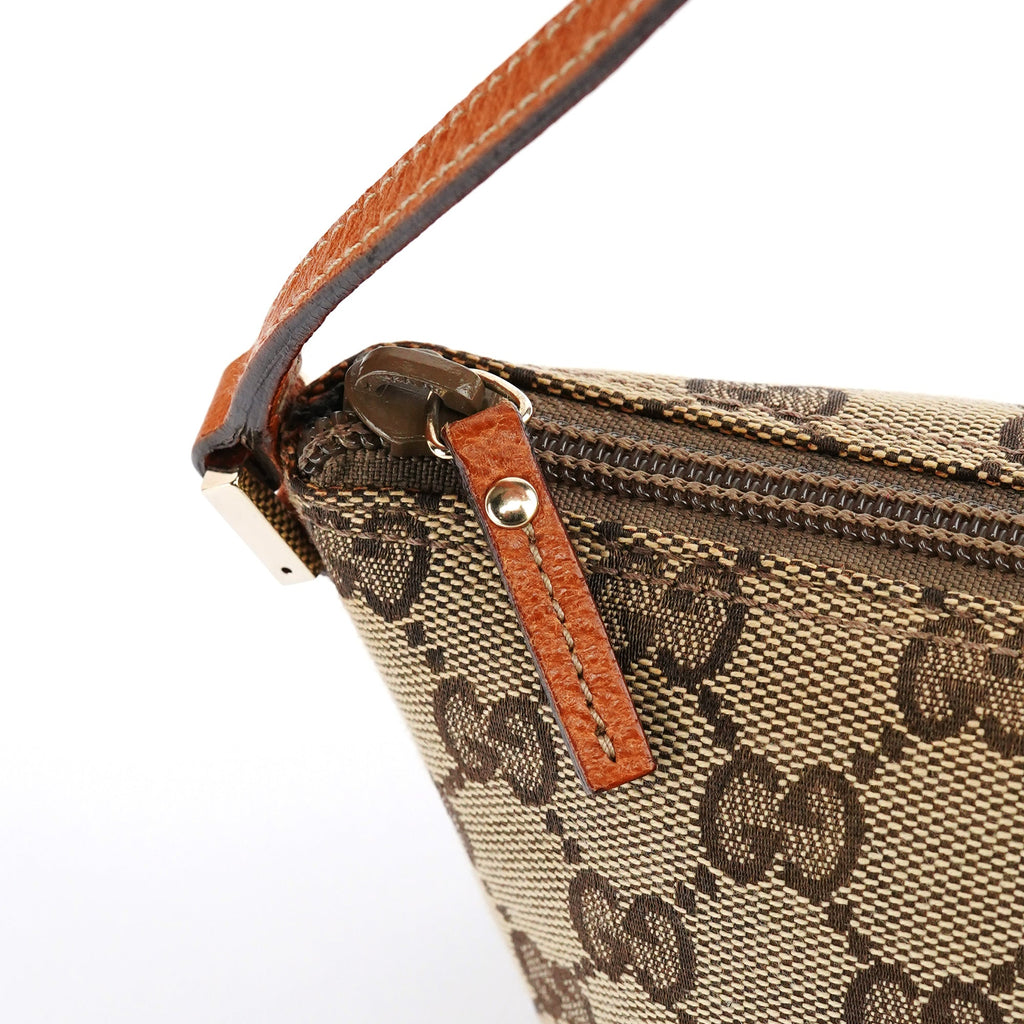07198 Beige Light Brown GG Boat Pochette