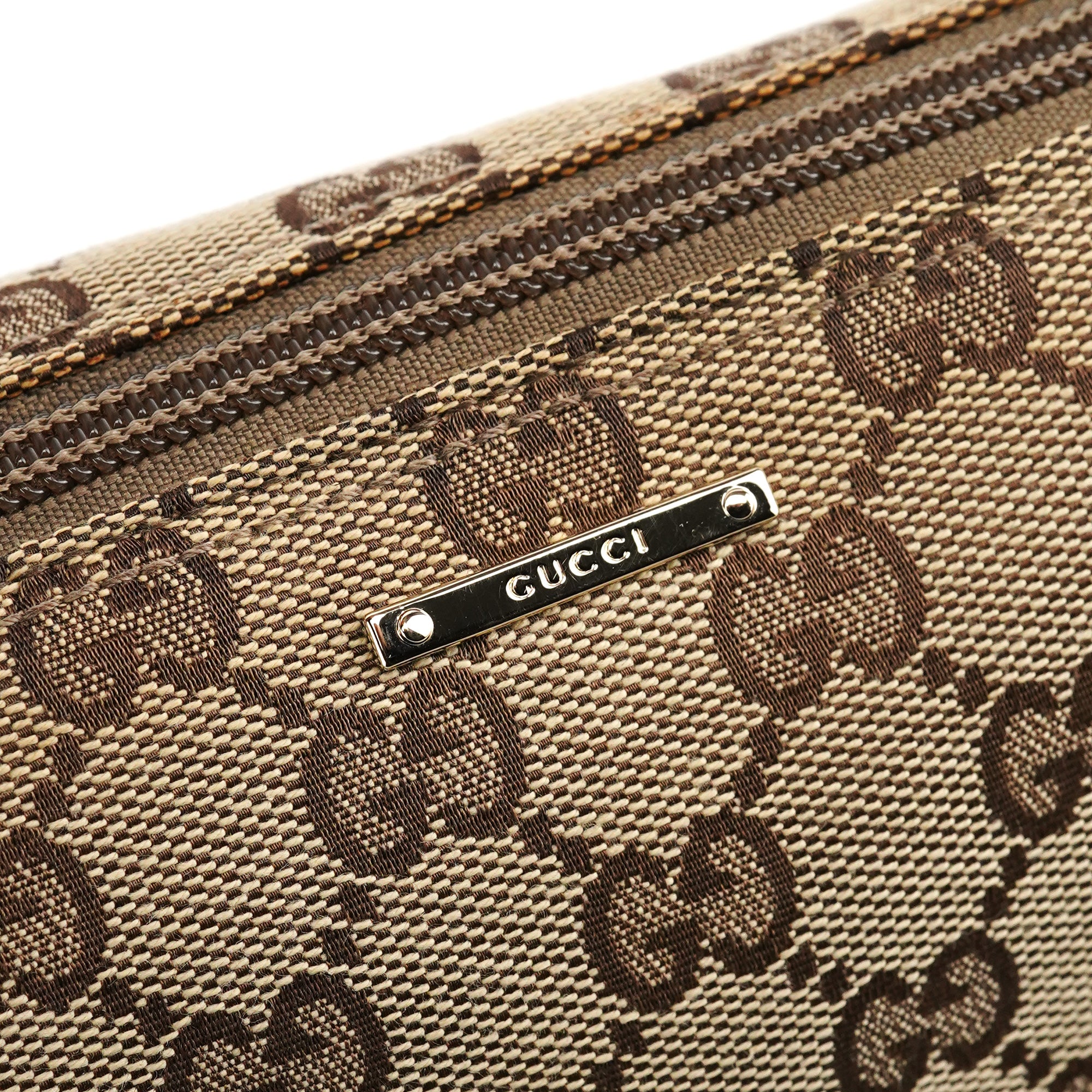 07198 Beige Light Brown GG Boat Pochette