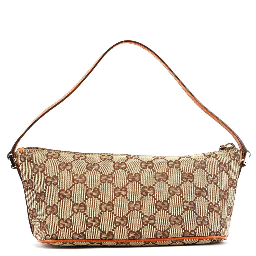 07198 Beige Light Brown GG Boat Pochette