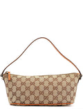 07198 Beige Light Brown GG Boat Pochette