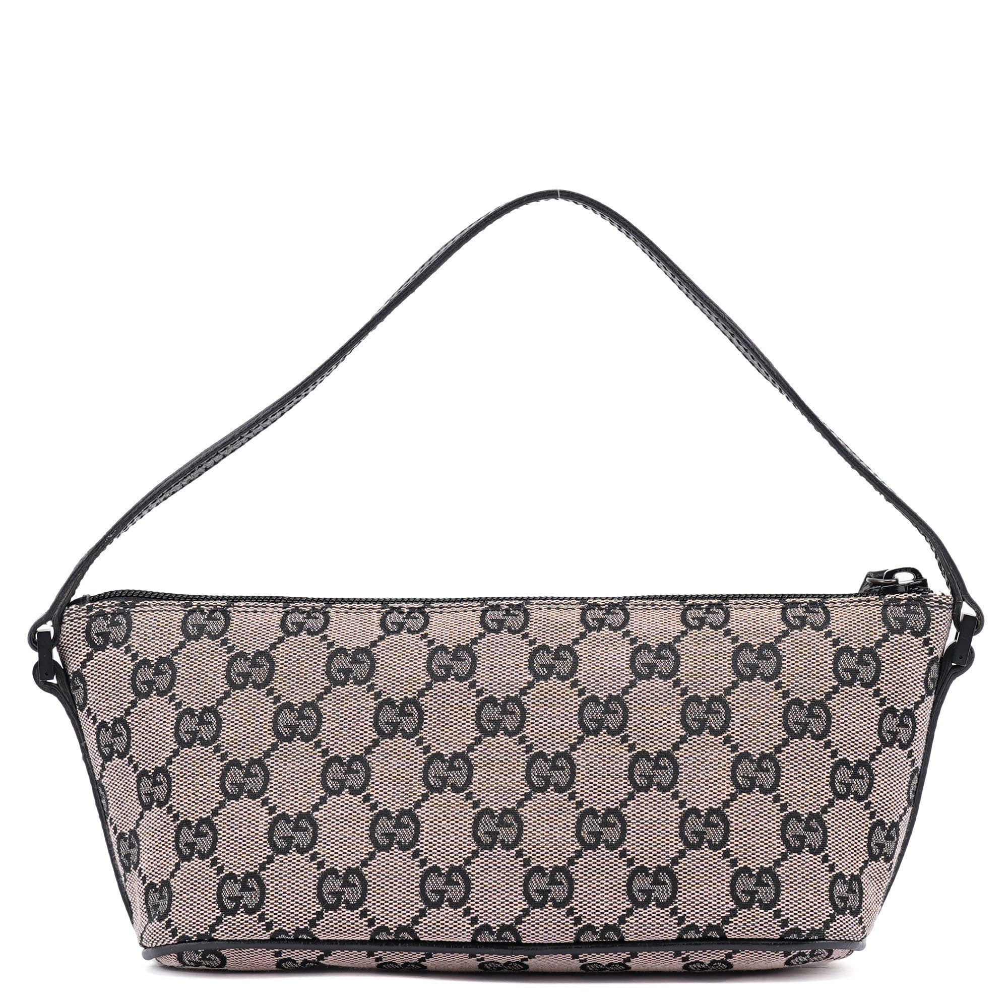 07198 Beige Matte Black GG Boat Pochette