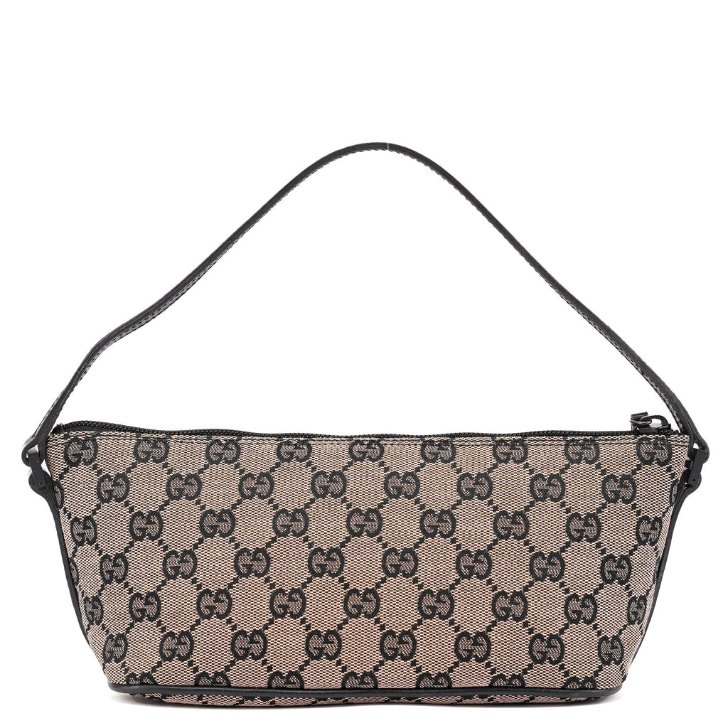 07198 Beige Matte Black GG Boat Pochette