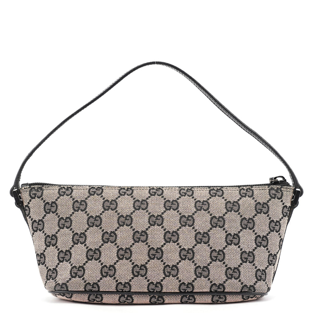 07198 Beige Matte Black GG Boat Pochette