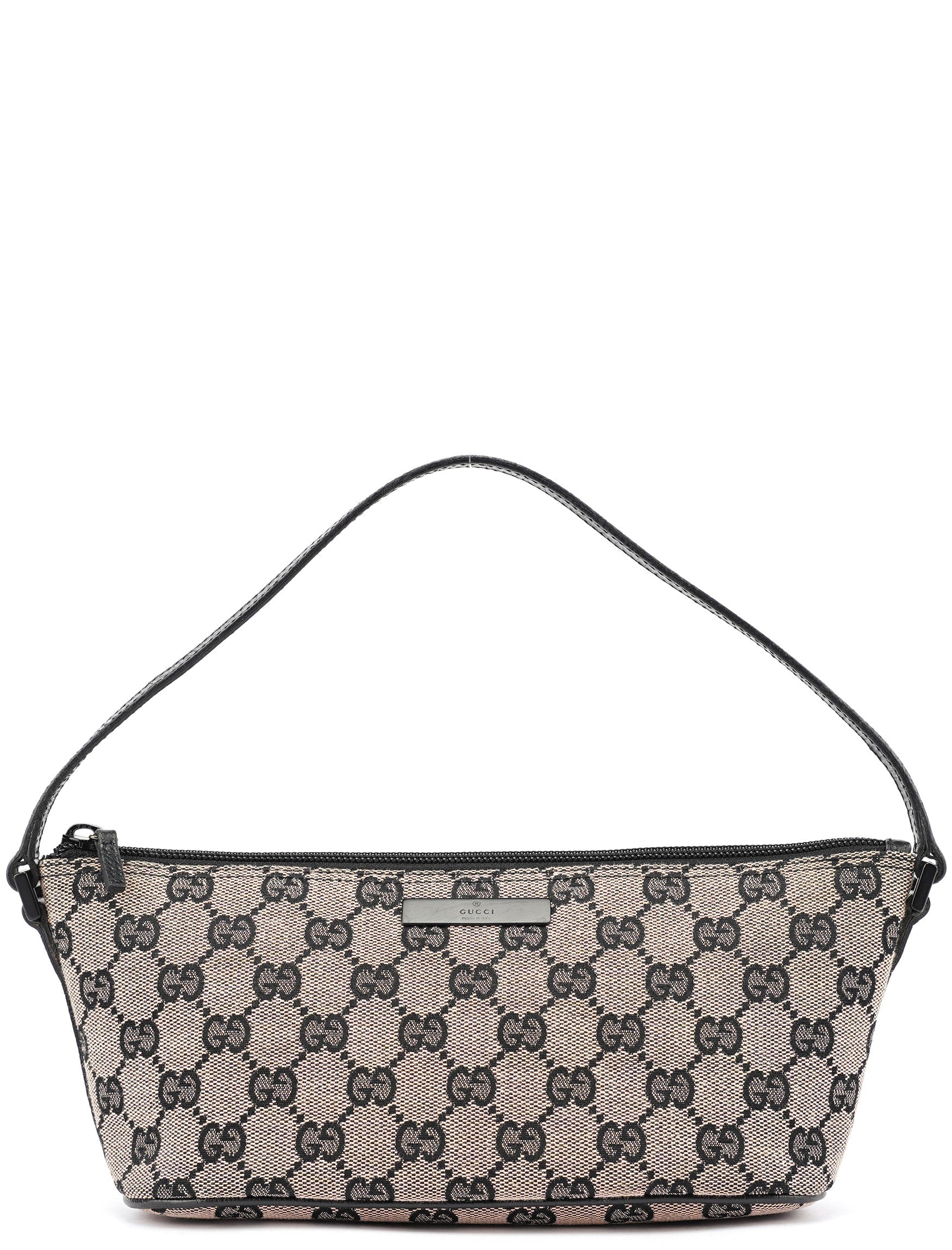 07198 Beige Matte Black GG Boat Pochette