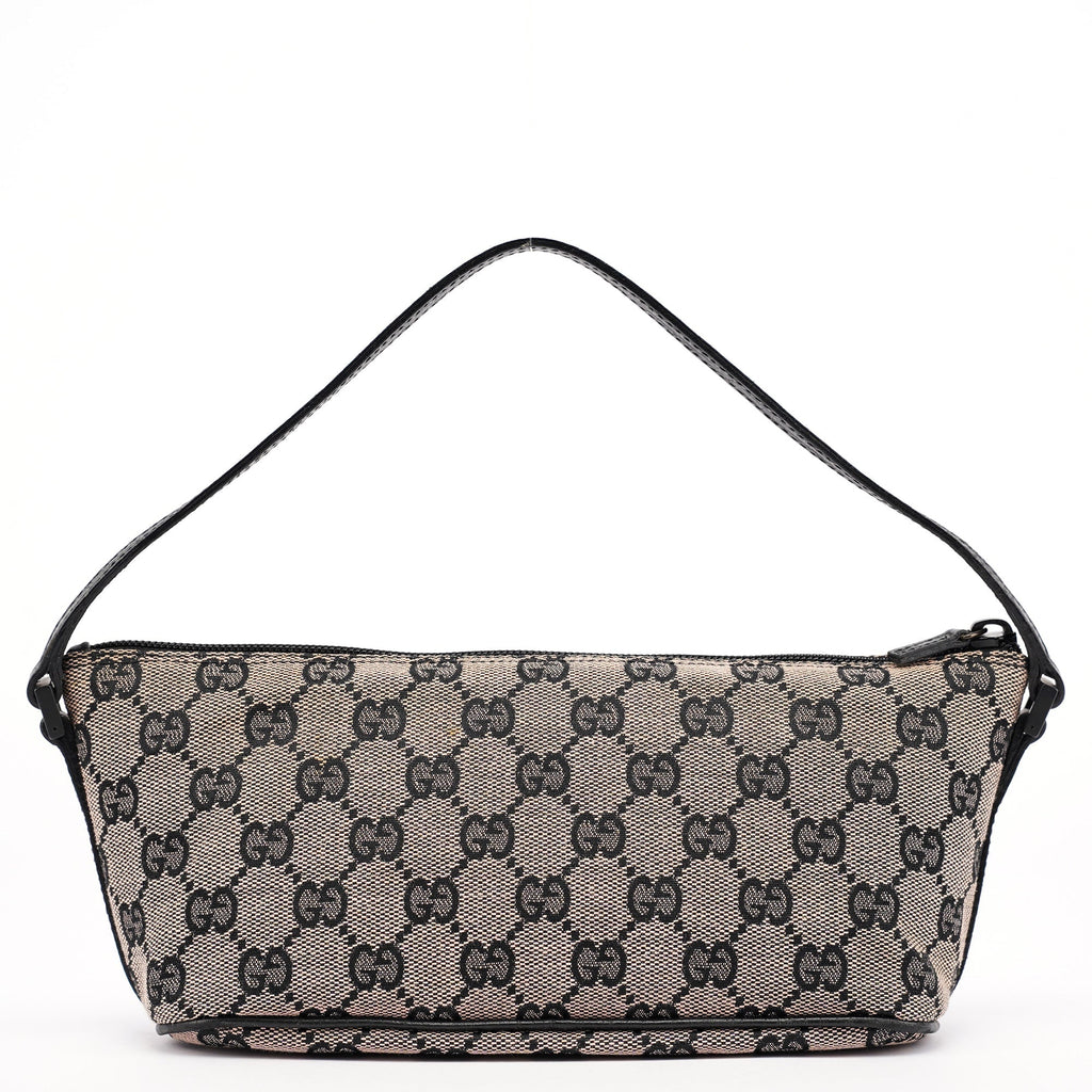 07198 Beige Matte Black GG Boat Pochette